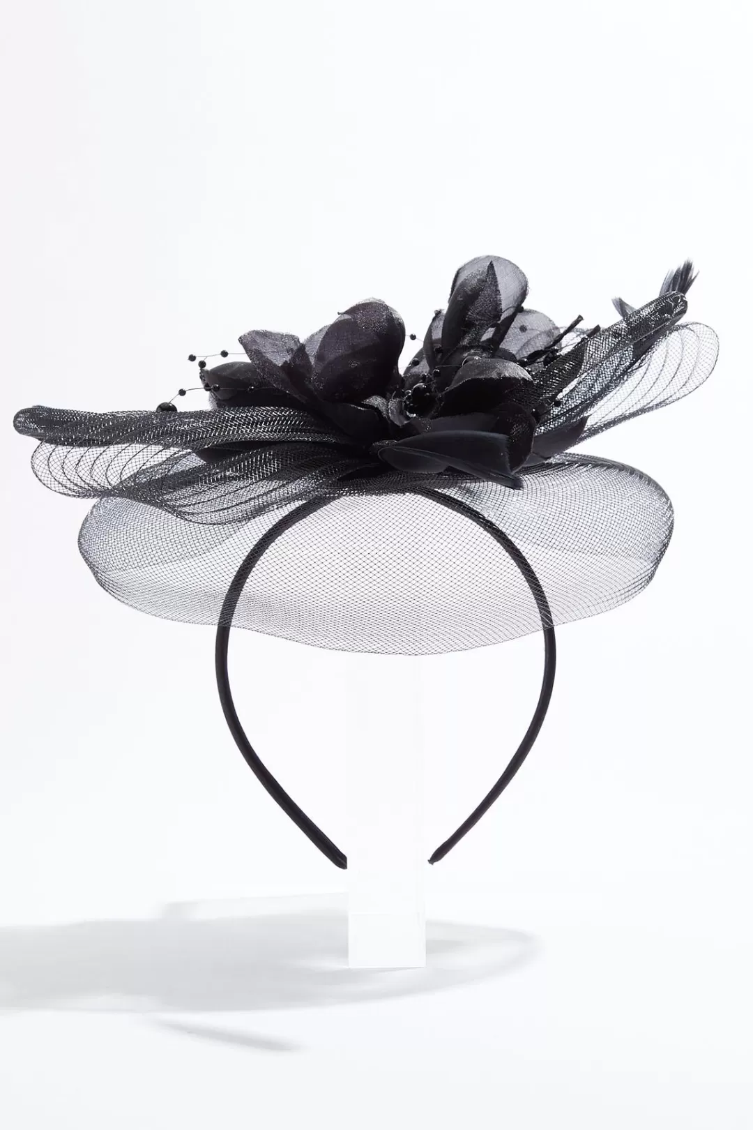 Cato Hats & Hair | Black Flower Bead Fascinator