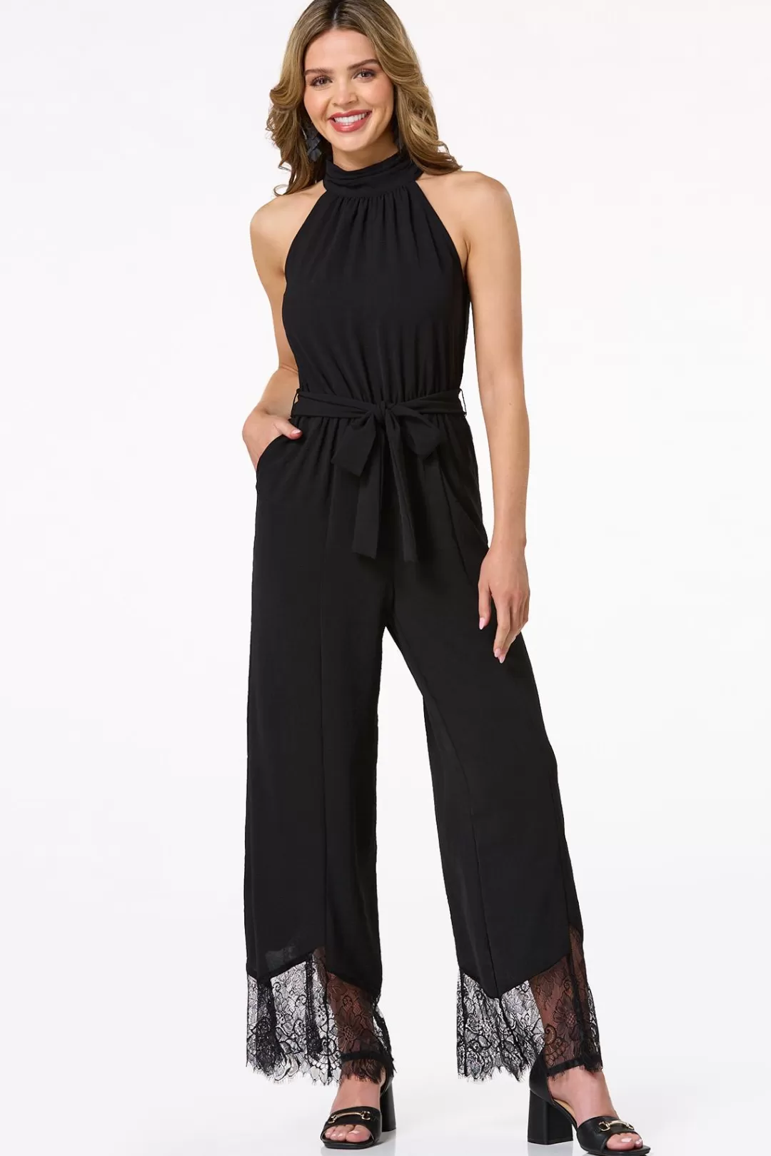 Cato Dresses | Black Mock Neck Jumpsuit