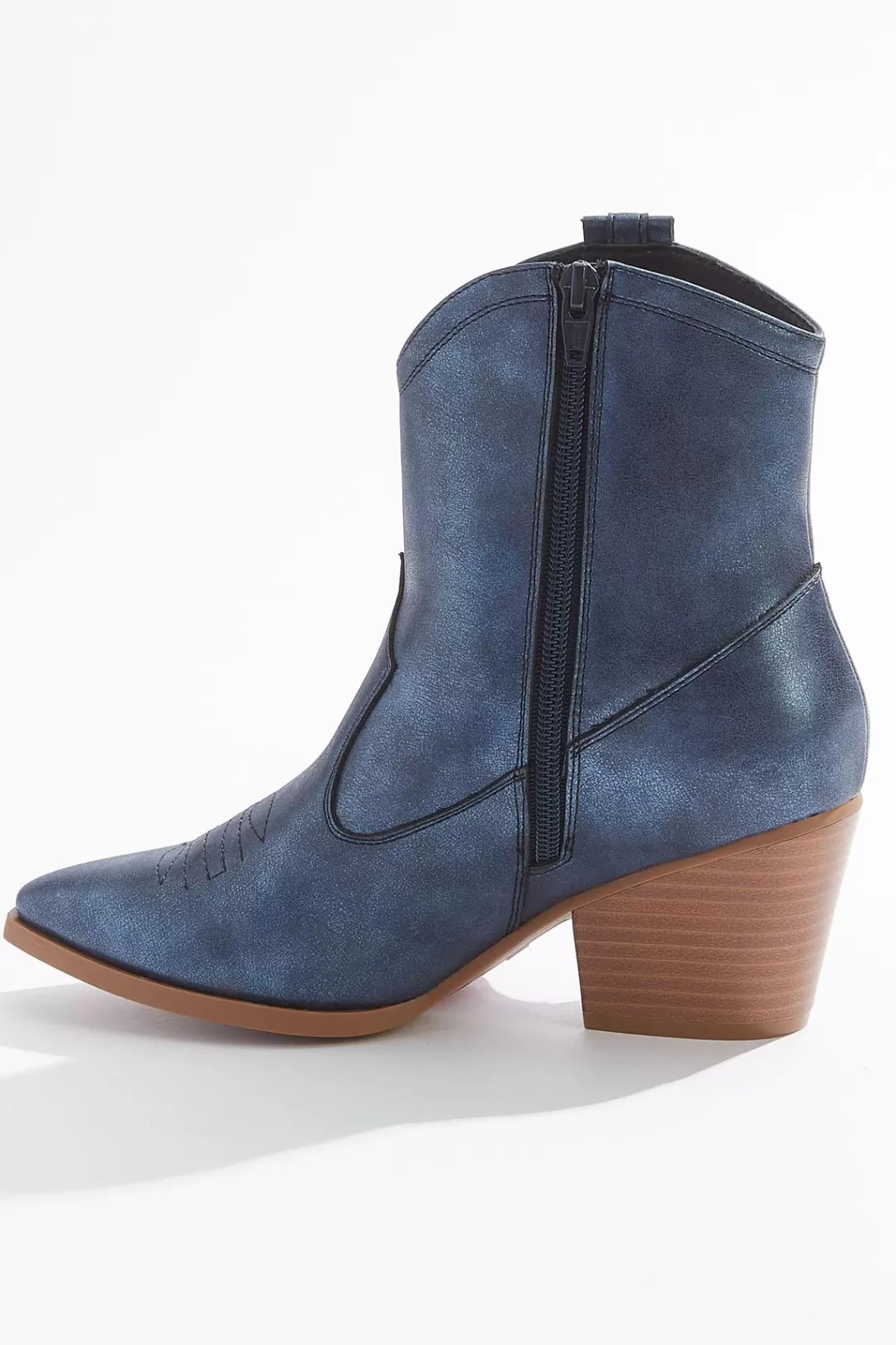 Cato Boots | Blue Fringe Western Booties