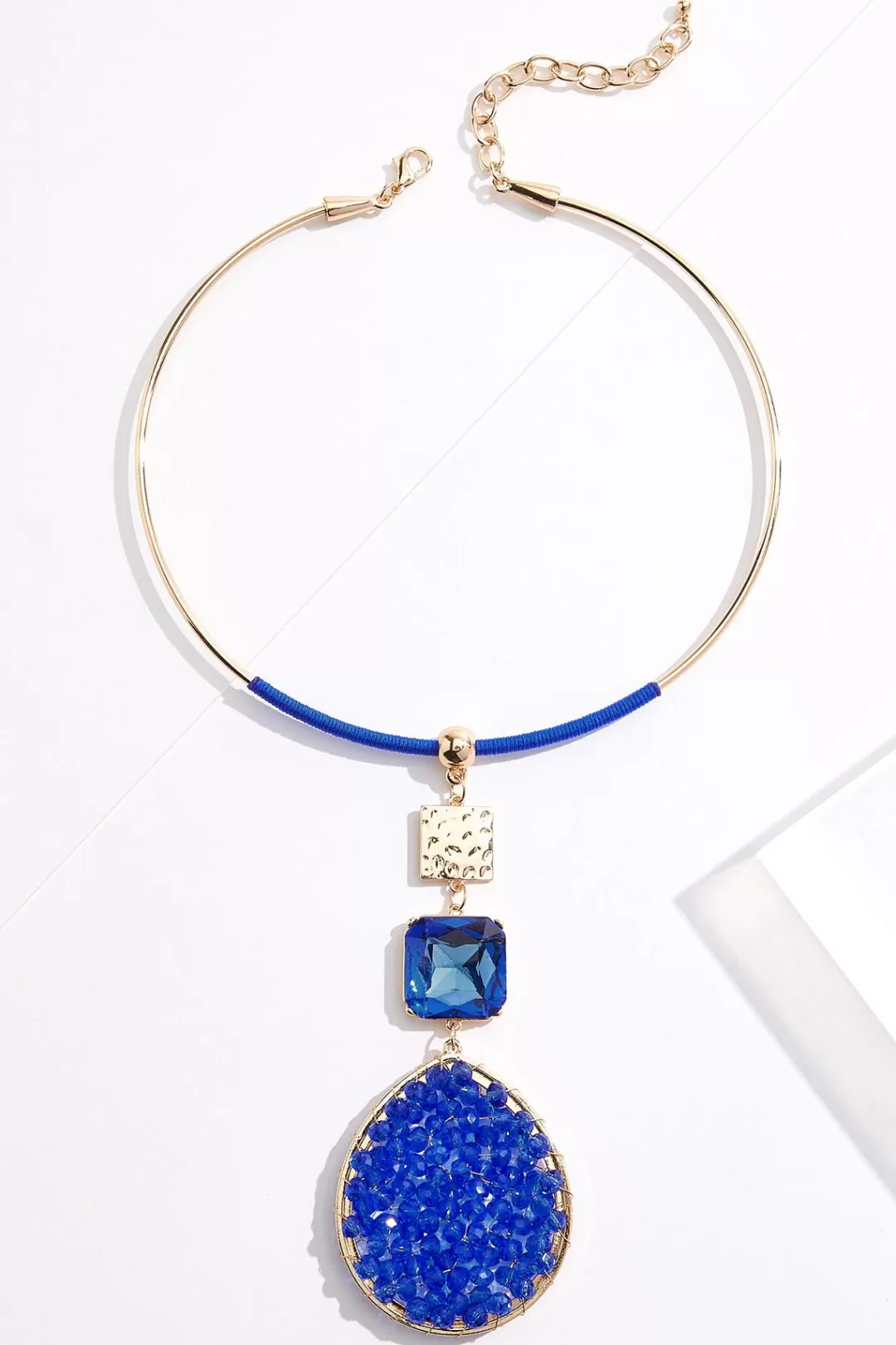 Cato Necklaces | Blue Glass Cluster Pendant Necklace