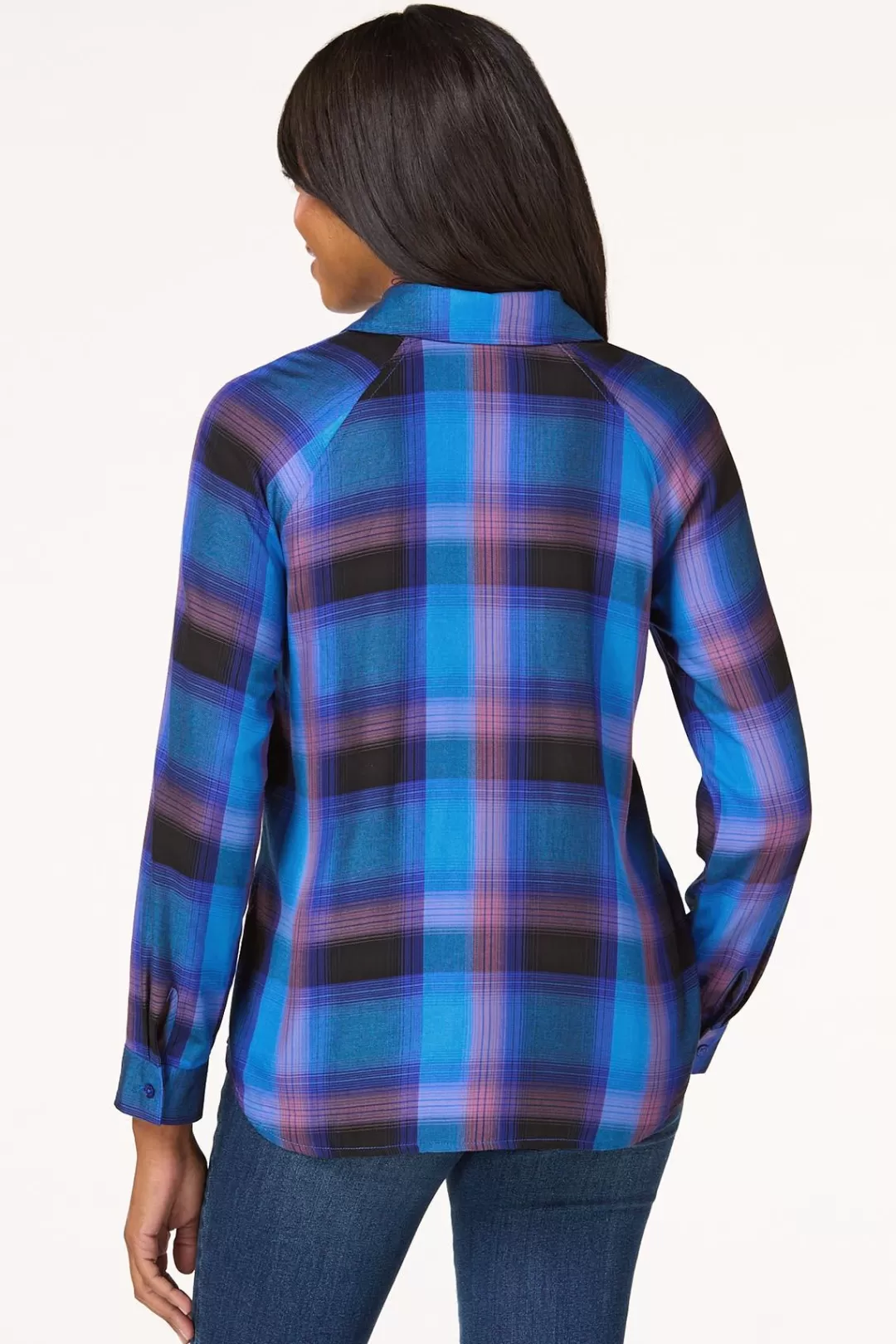 Cato Tops | Blue Plaid Shirt