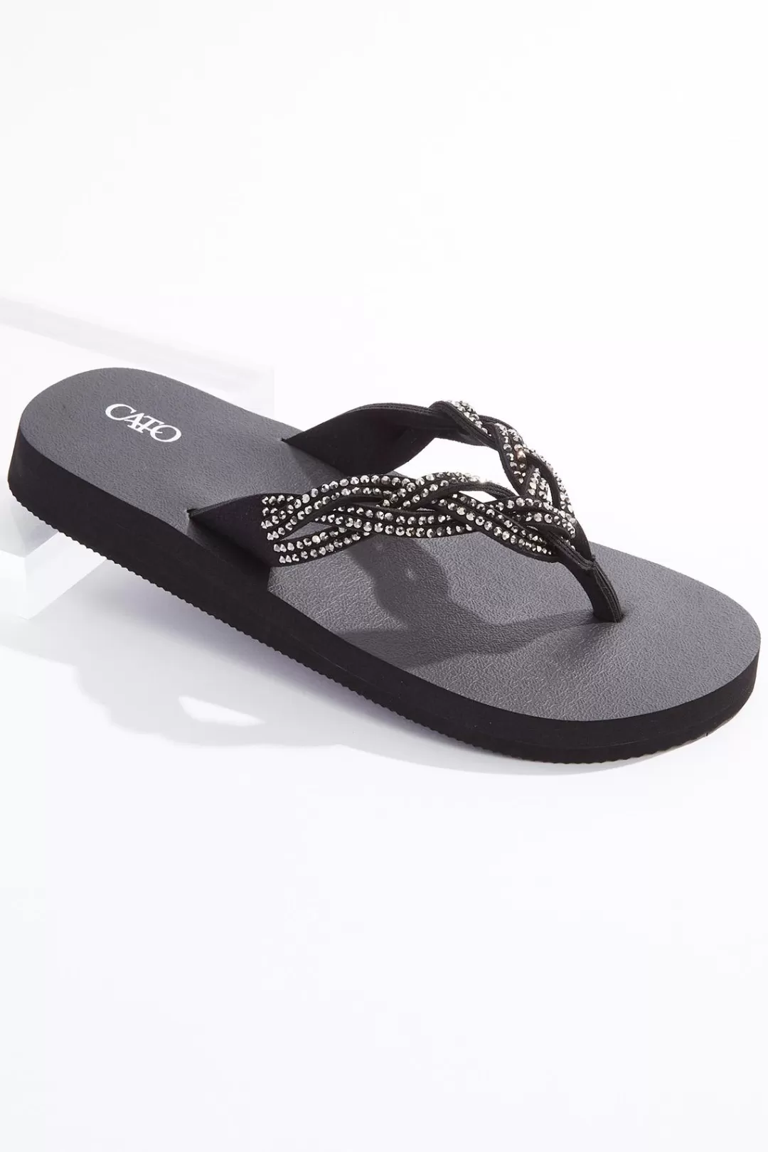 Cato Sandals | Braided Stone Band Flip Flops