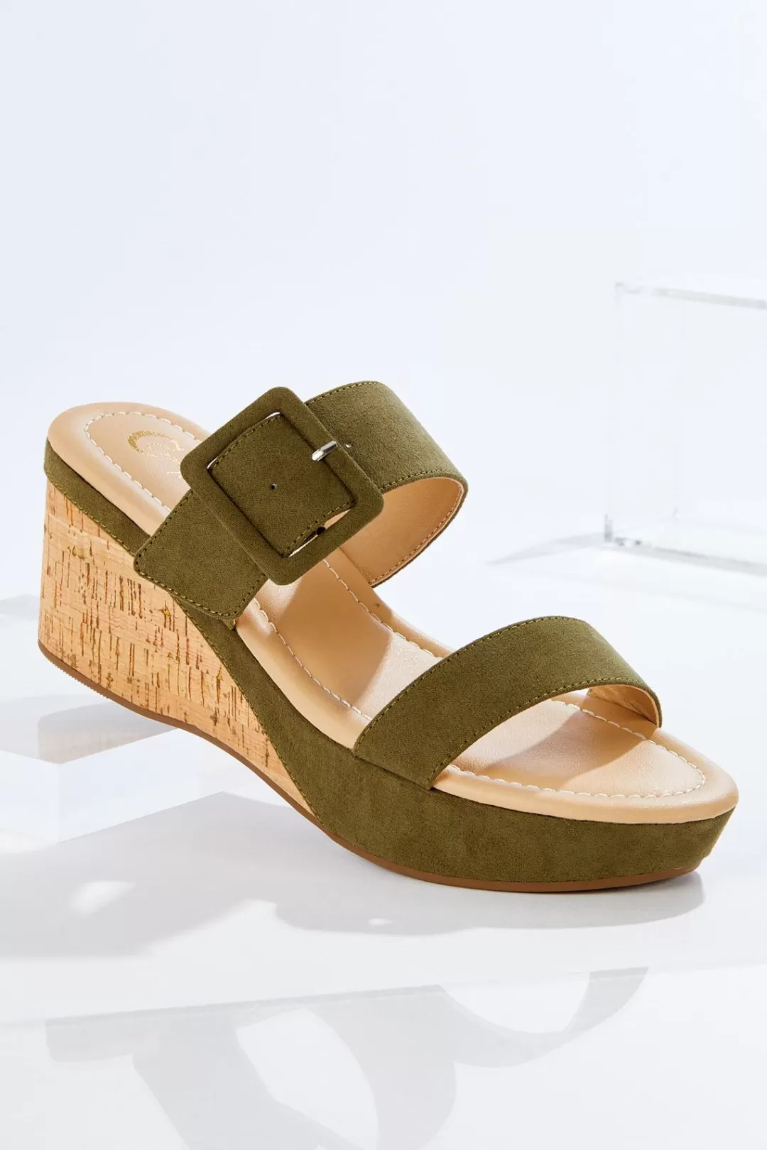 Cato Sandals | Buckle Band Cork Wedges