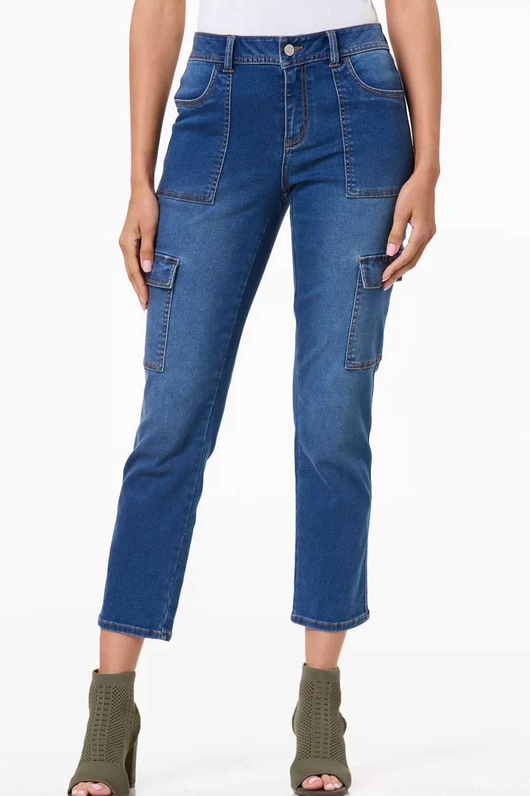 Cato Jeans | Cargo Pocket Ankle Jeans