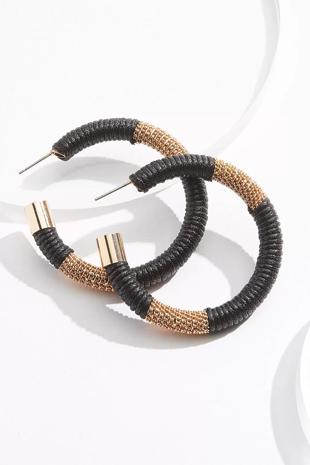 Cato Earrings | Chain Detail Wrapped Hoop Earrings