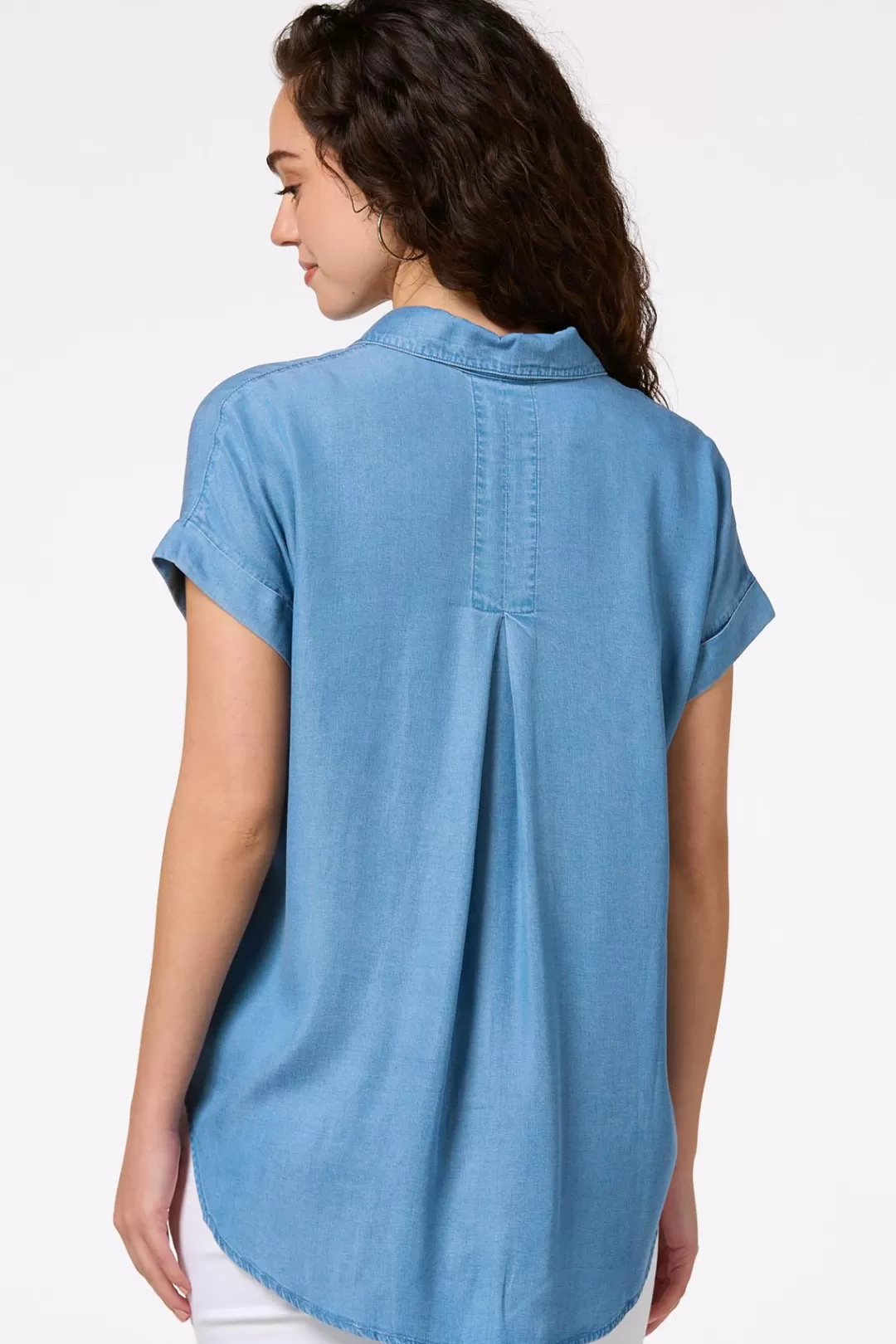 Cato Tops | Chambray Button Down Tunic