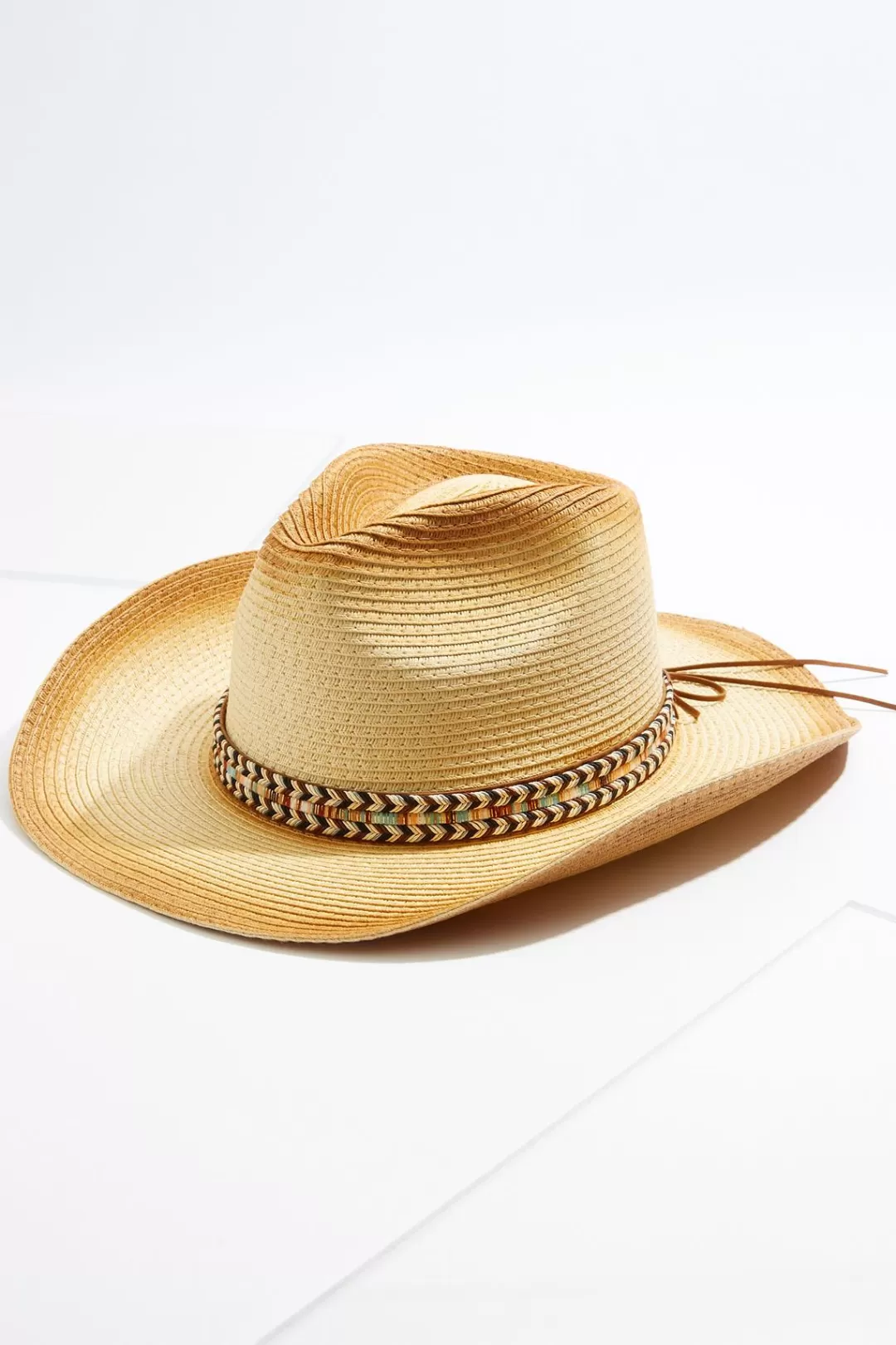 Cato Hats & Hair | Chevron Band Straw Western Hat