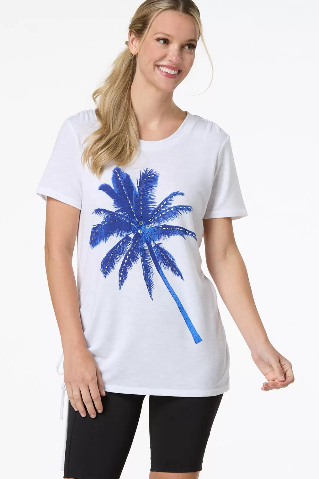 Cato Athleisure | Tops | Cinched Palm Tree Tee