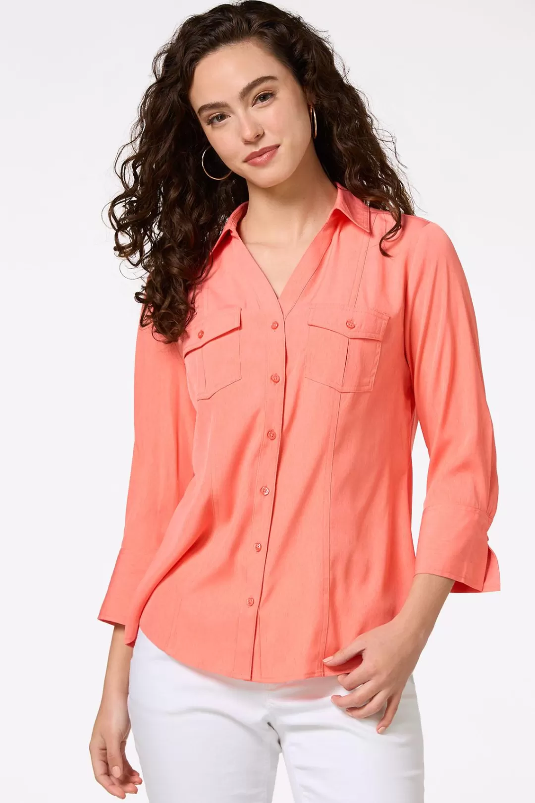 Cato Tops | Classic Button Down Shirt