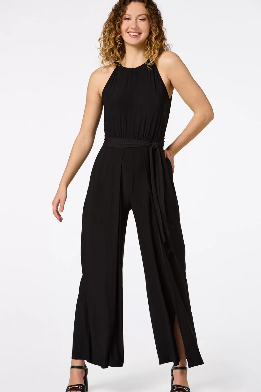 Cato Dresses | Cleo Tie Waist Jumpsuit