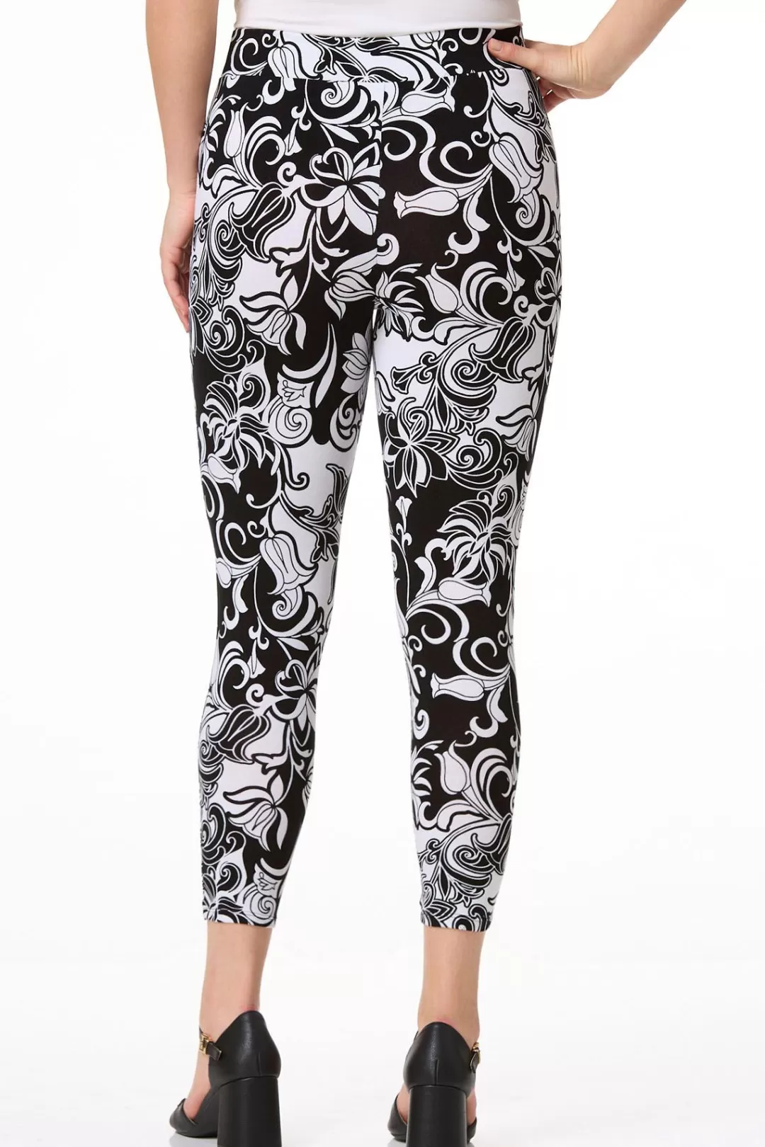 Cato Pants | Contrast Floral Capri Leggings