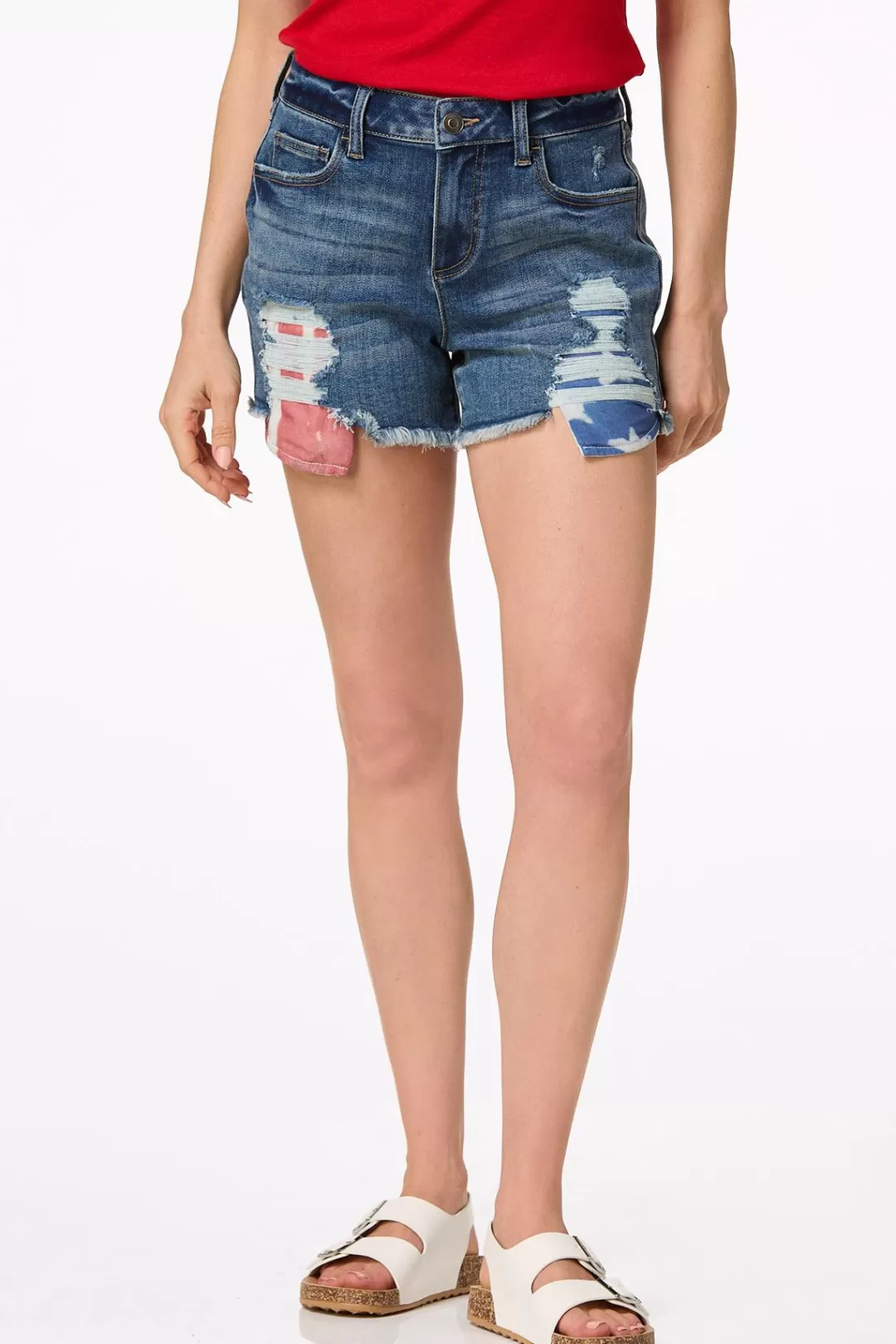 Cato Shorts | Jeans | Distressed Americana Denim Shorts