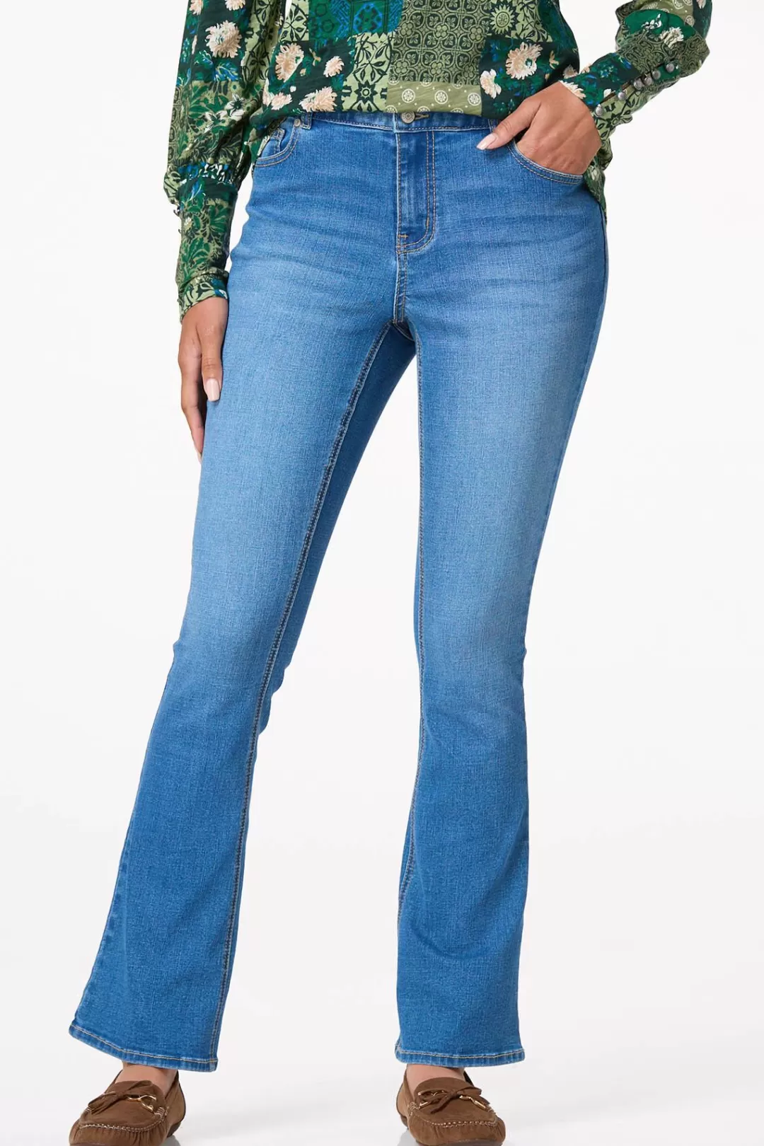 Cato Jeans | Double Button High Rise Bootcut Jeans