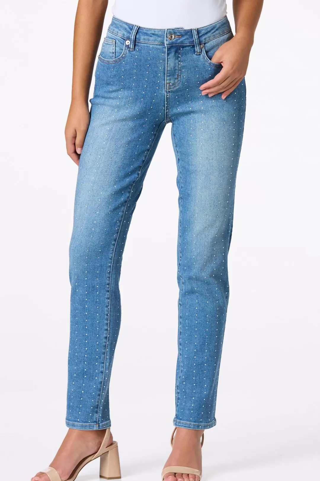 Cato Jeans | Embellished Mid Rise Jeans