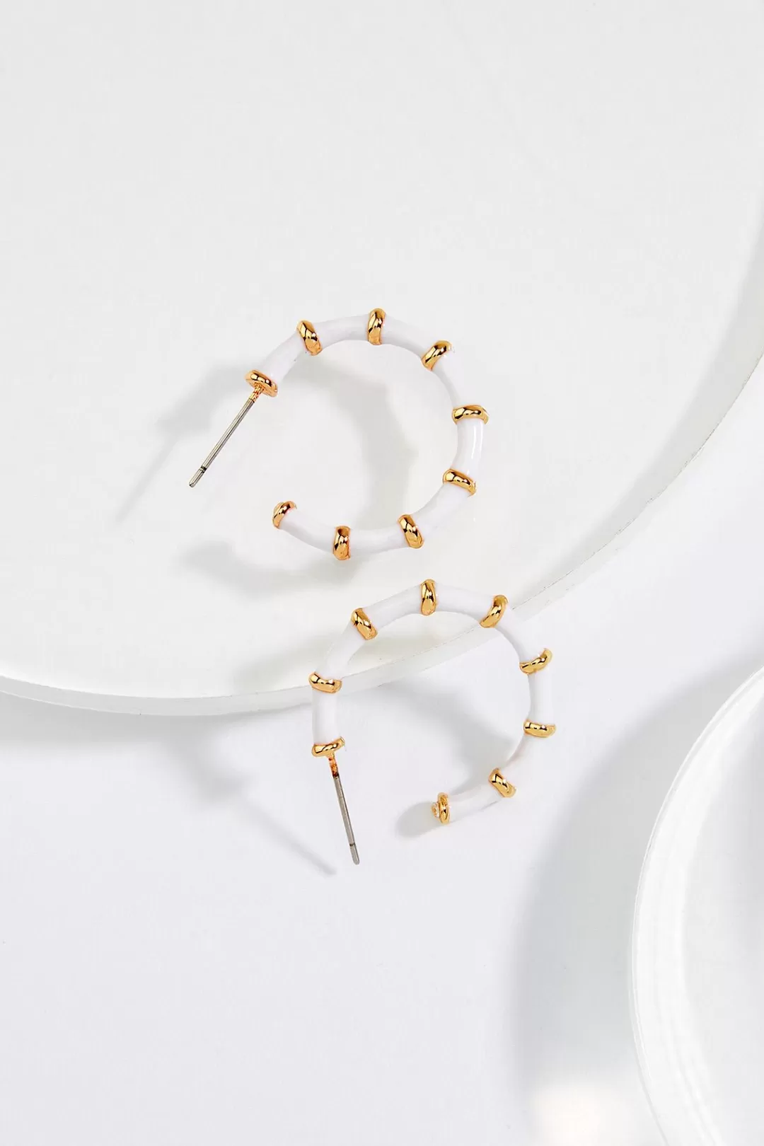 Cato Earrings | Enamel Open Hoop Earrings