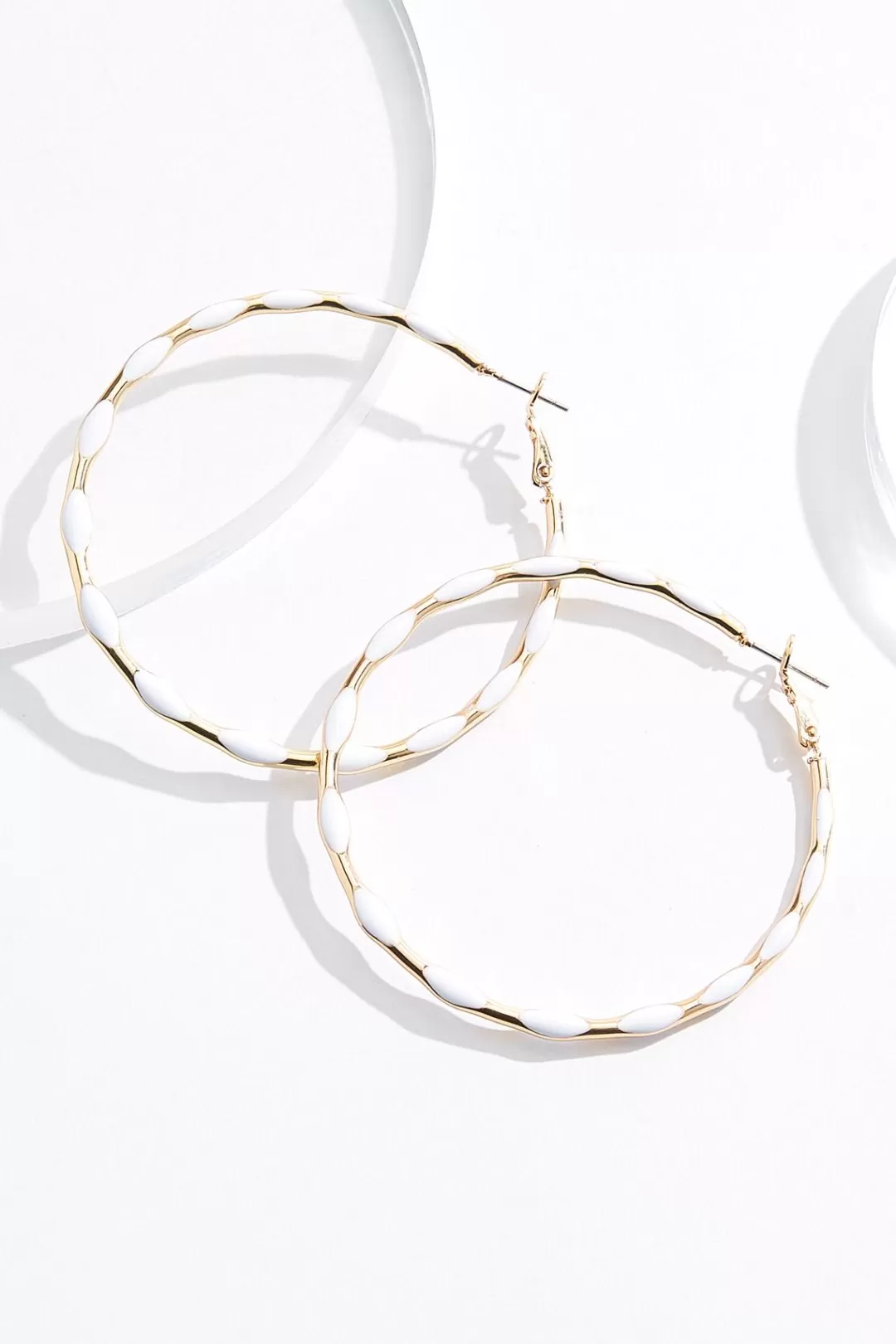 Cato Earrings | Enamel White Bubble Hoop Earrings