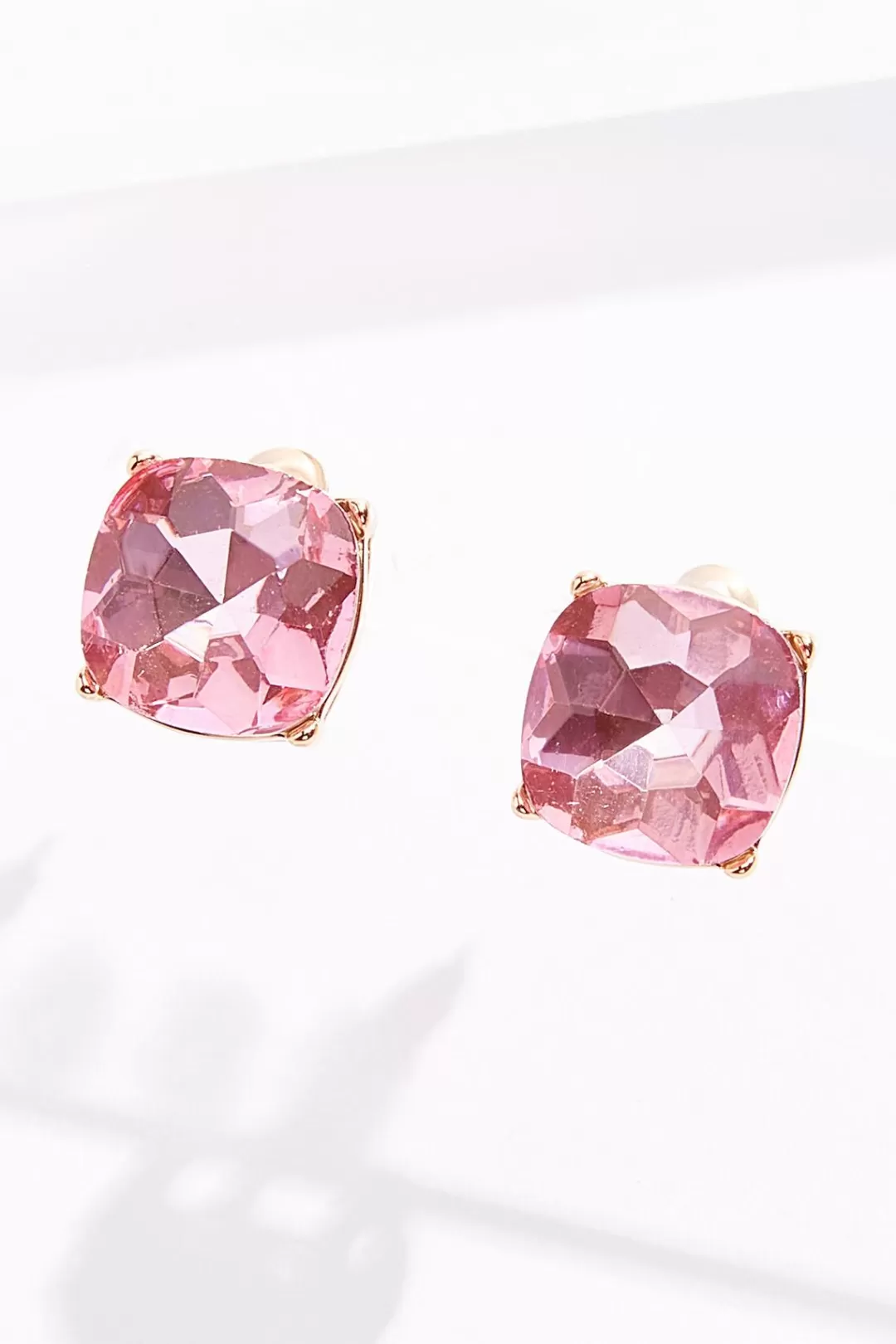 Cato Earrings | Faceted Square Button Earrings