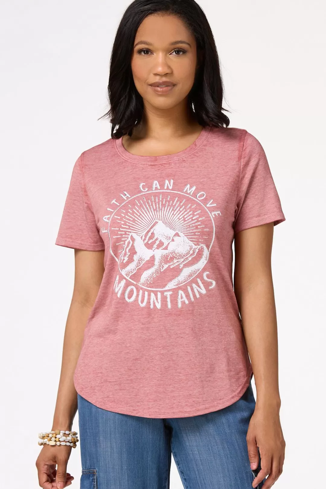 Cato Tops | Faith Can Move Mountains Tee