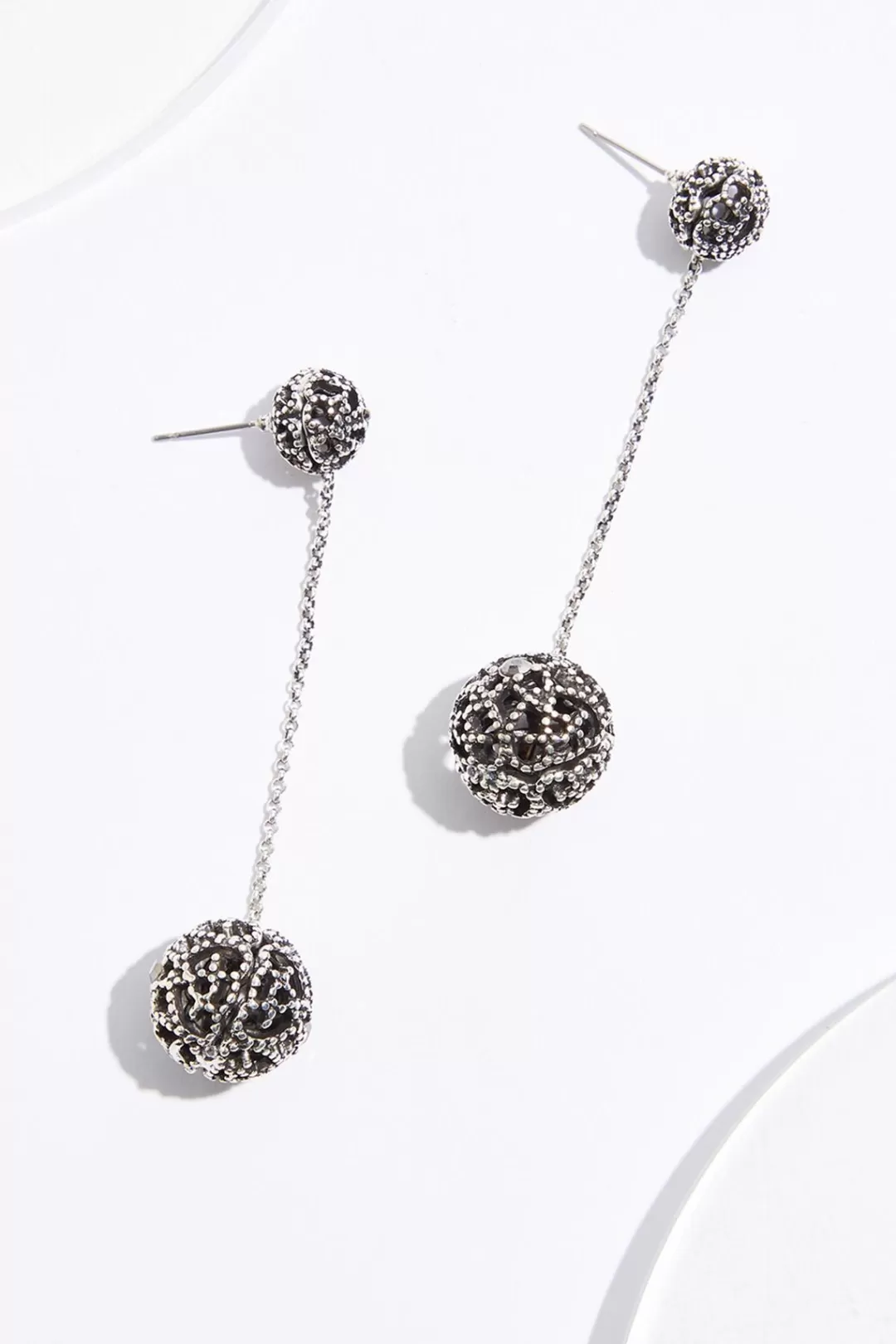 Cato Earrings | Filigree Ball Linear Earrings