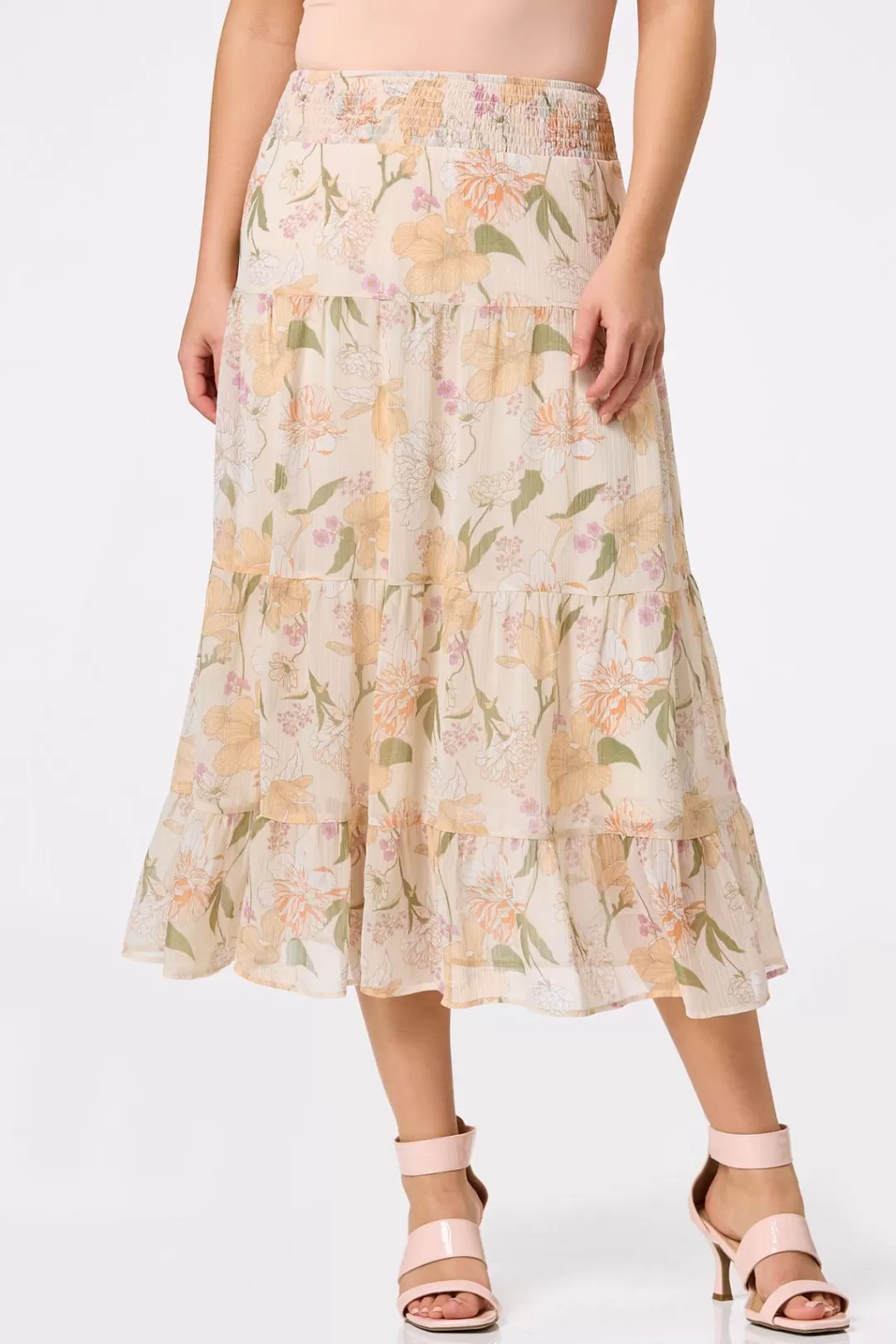 Cato Skirts | Floral Sketch Crepe Skirt