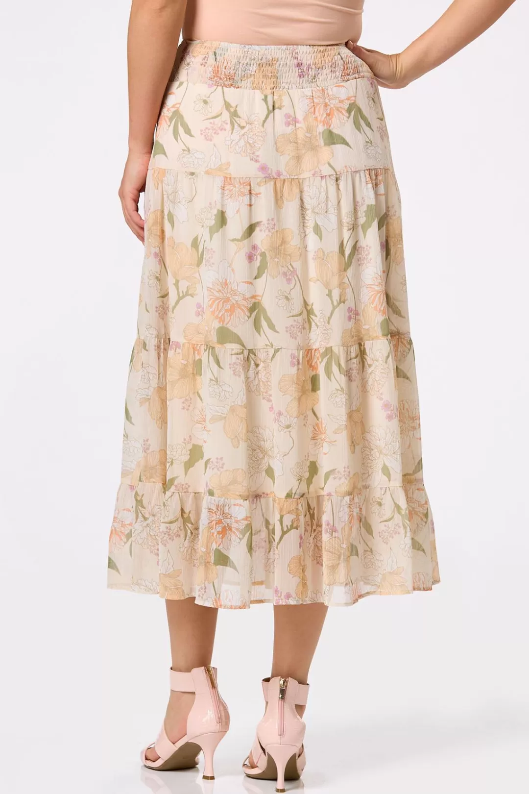 Cato Skirts | Floral Sketch Crepe Skirt