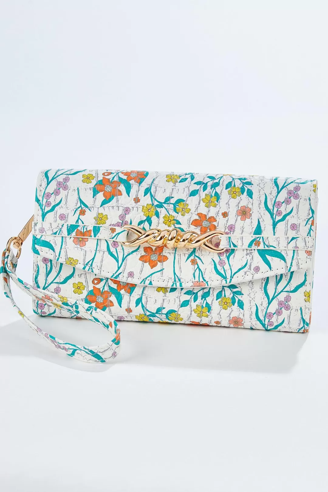 Cato Handbags | Floral Textured Wristlet Wallet