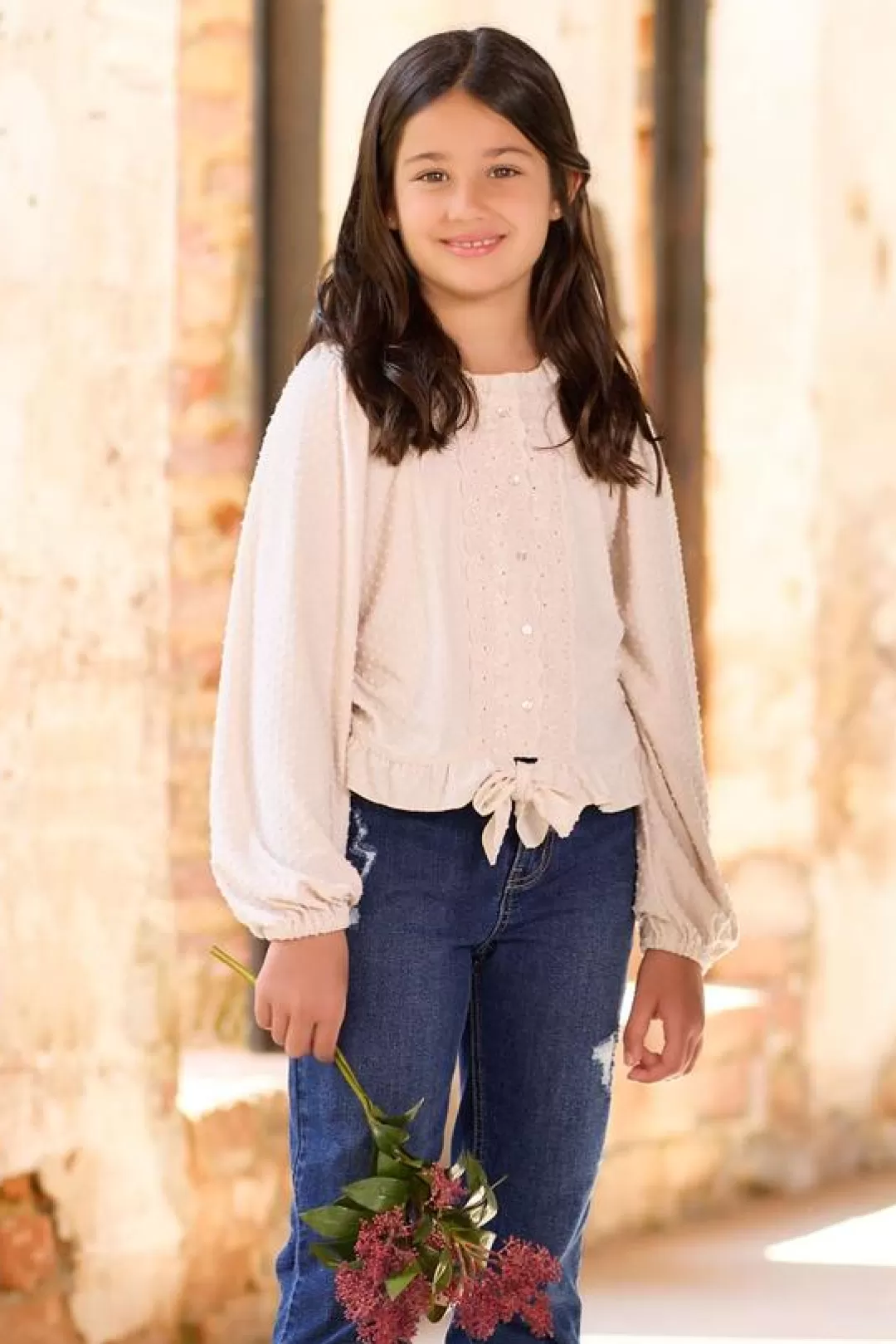 Cato Tops & Jackets | Girls Clip Dot Eyelet Top