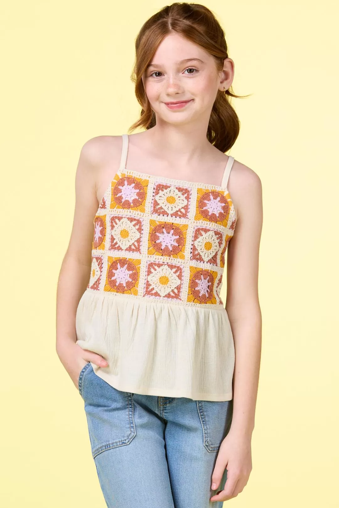 Cato Tops & Jackets | Girls Crochet Babydoll Tank