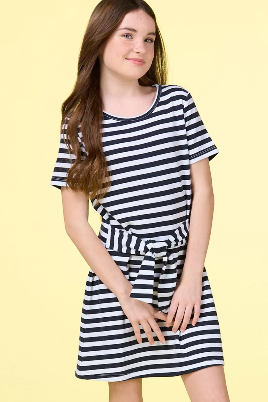 Cato Dresses | Girls Stripe Tie Waist Dress