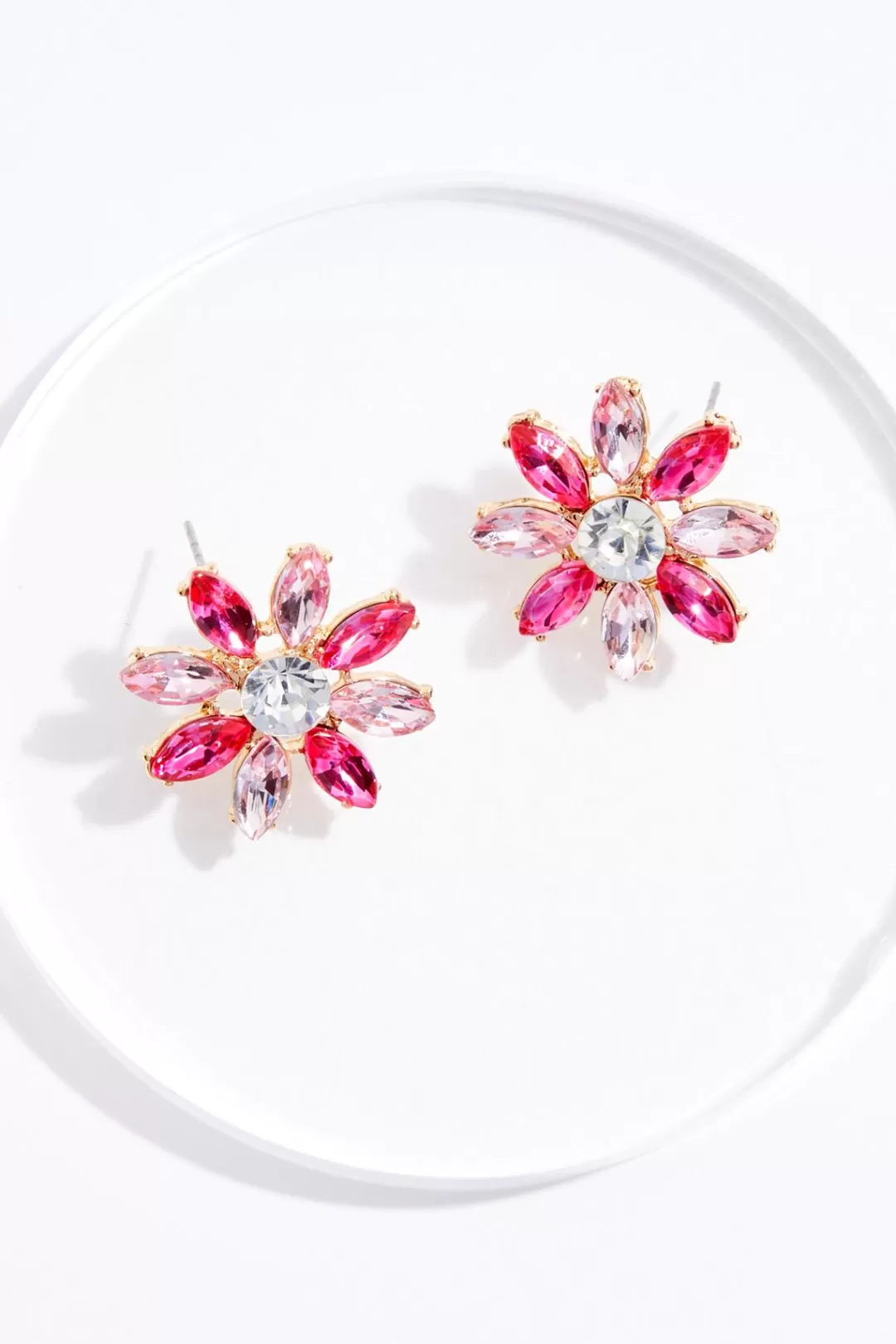 Cato Earrings | Glass Flower Button Earrings