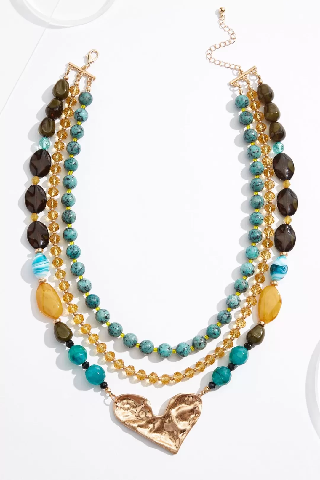 Cato Necklaces | Heart Pendant Chunky Bead Necklace