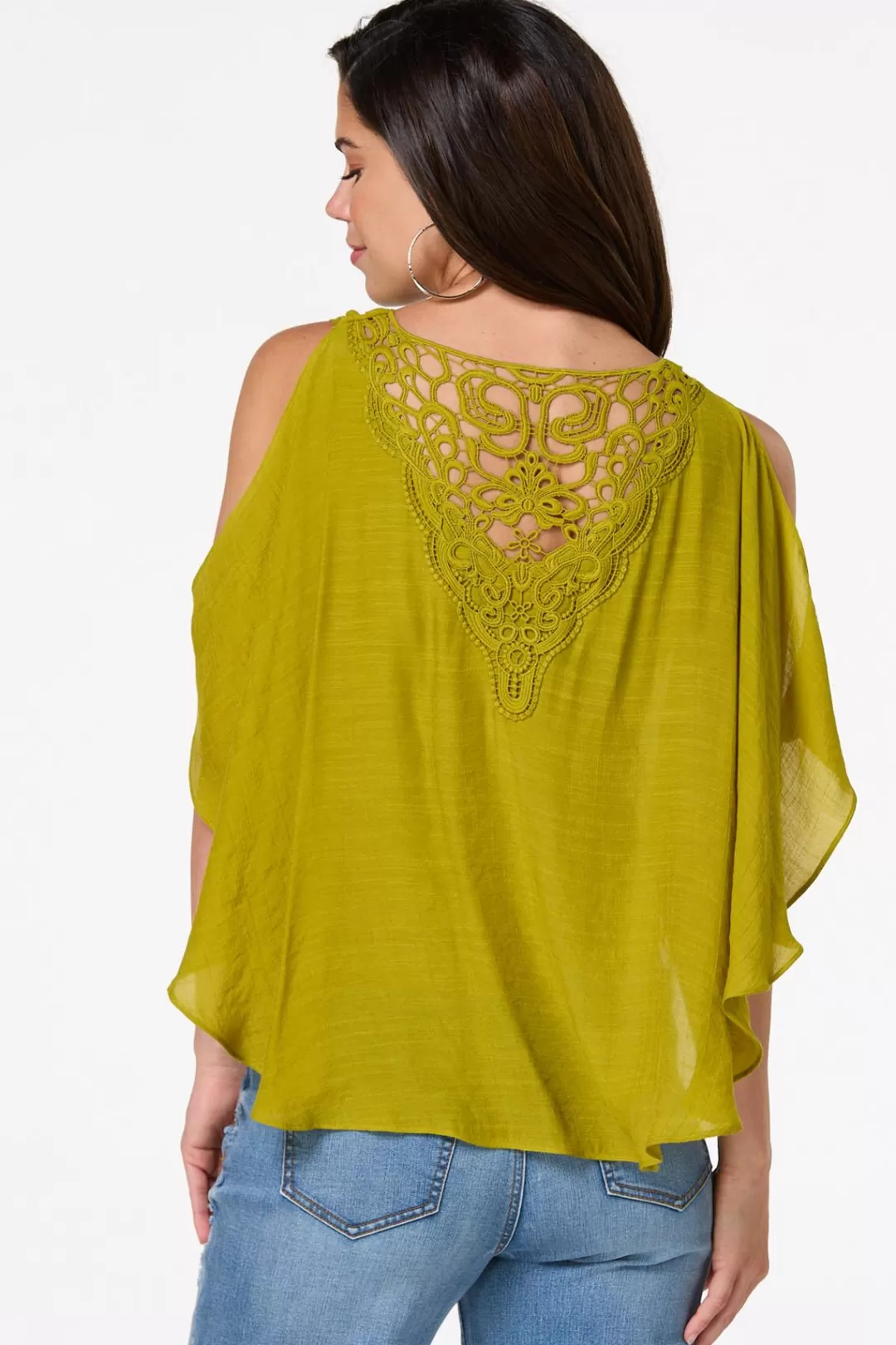 Cato Tops | Lacy Back Capelet