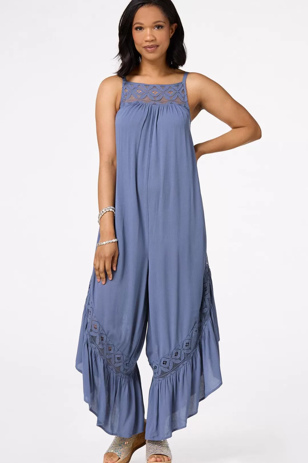 Cato Dresses | Lacy Gauze Jumpsuit