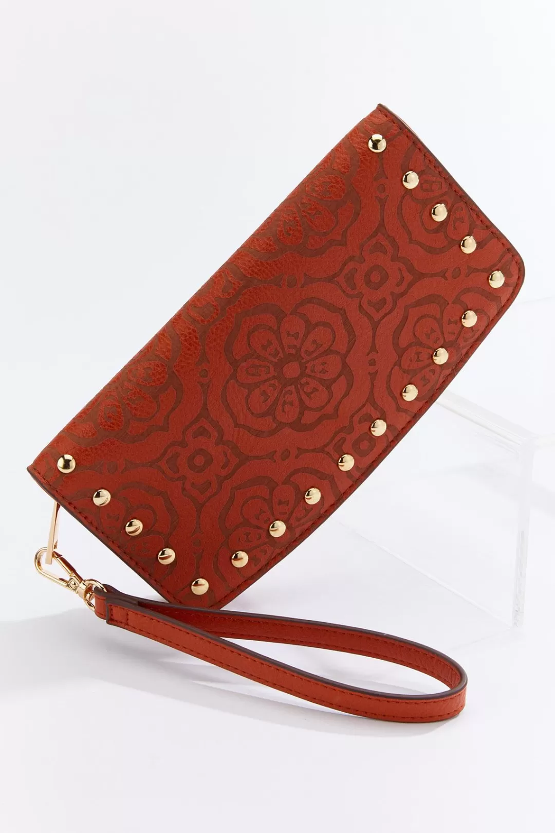 Cato Handbags | Laser Cut Studded Wristlet Wallet