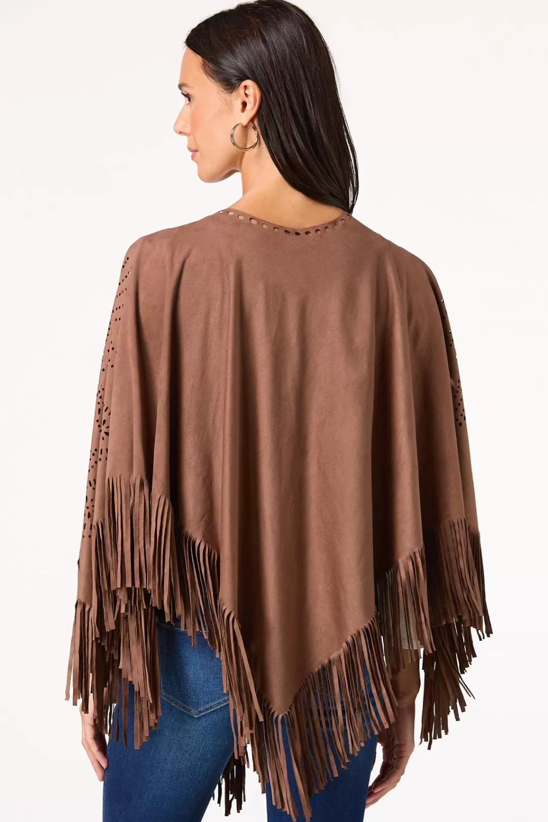 Cato Cold Weather | Laser Cut Suede Poncho