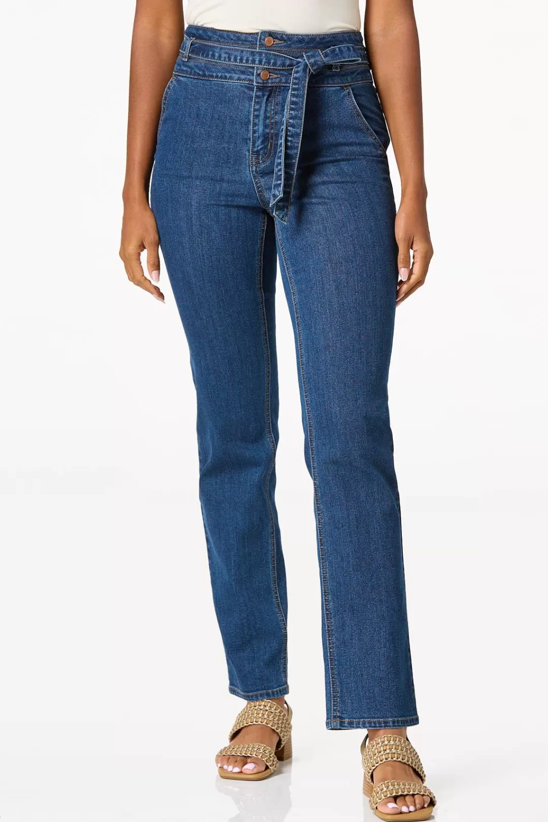 Cato Jeans | Level Up Tie Waist Ankle Jeans