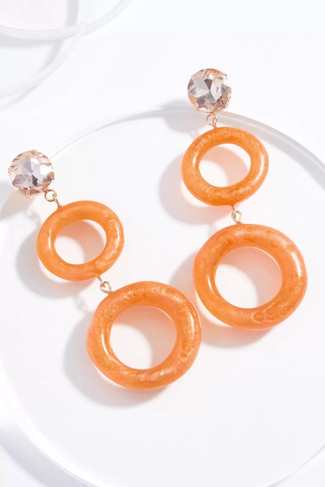 Cato Earrings | Lucite Double Ring Earrings