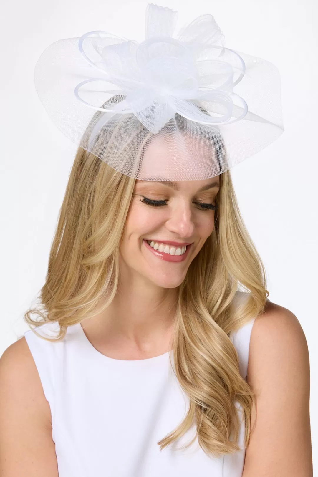 Cato Hats & Hair | Mesh Ribbon Feather Fascinator