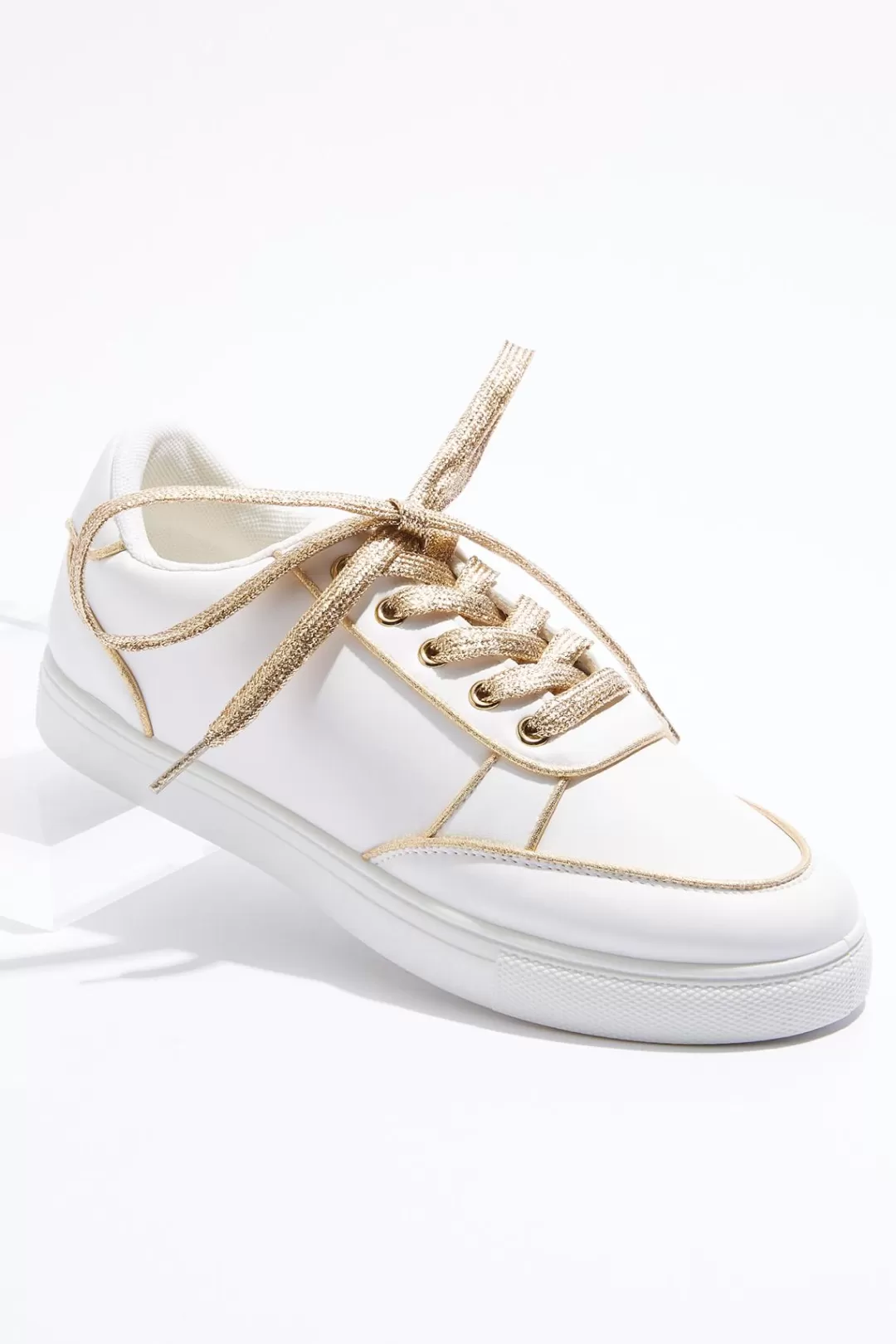 Cato Sneakers | Metallic Piping Trim Sneakers