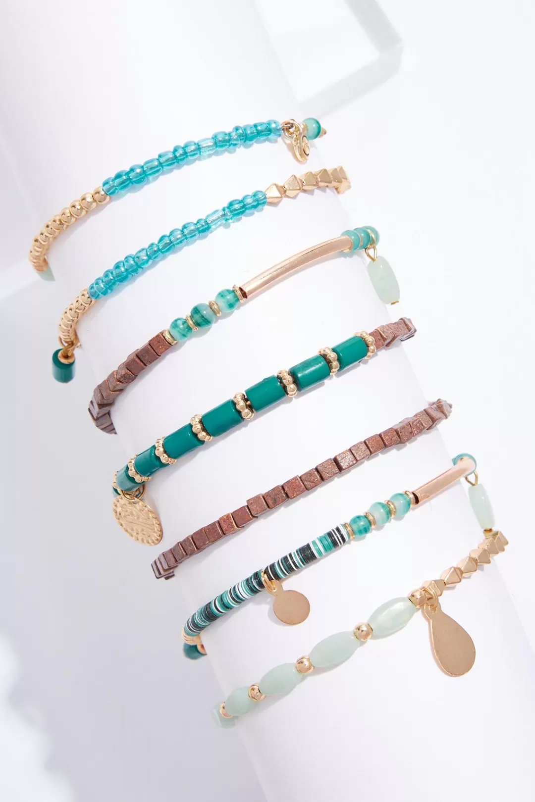 Cato Bracelets | Mixed Bead Statement Coil Bracelet