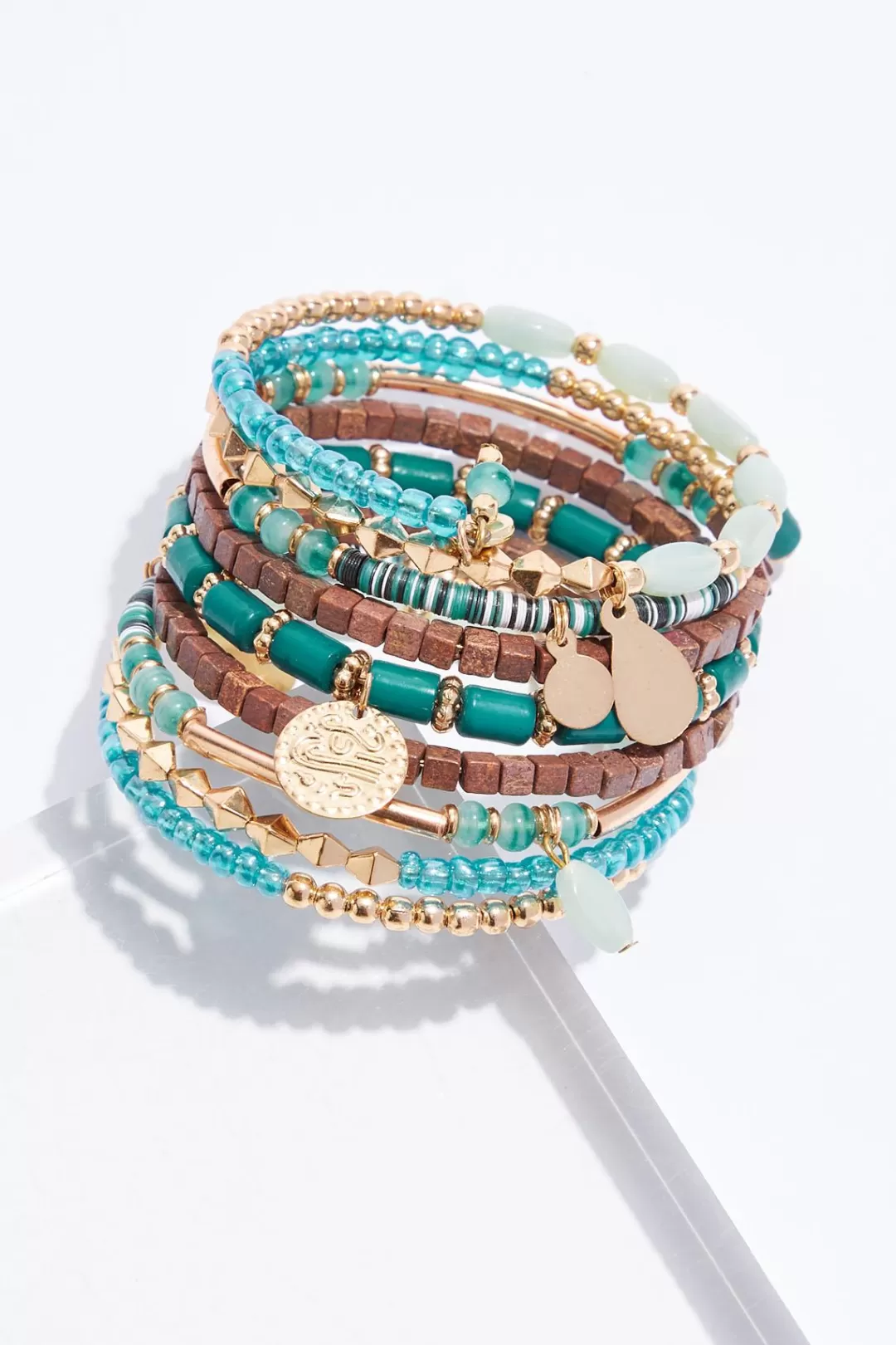 Cato Bracelets | Mixed Bead Statement Coil Bracelet