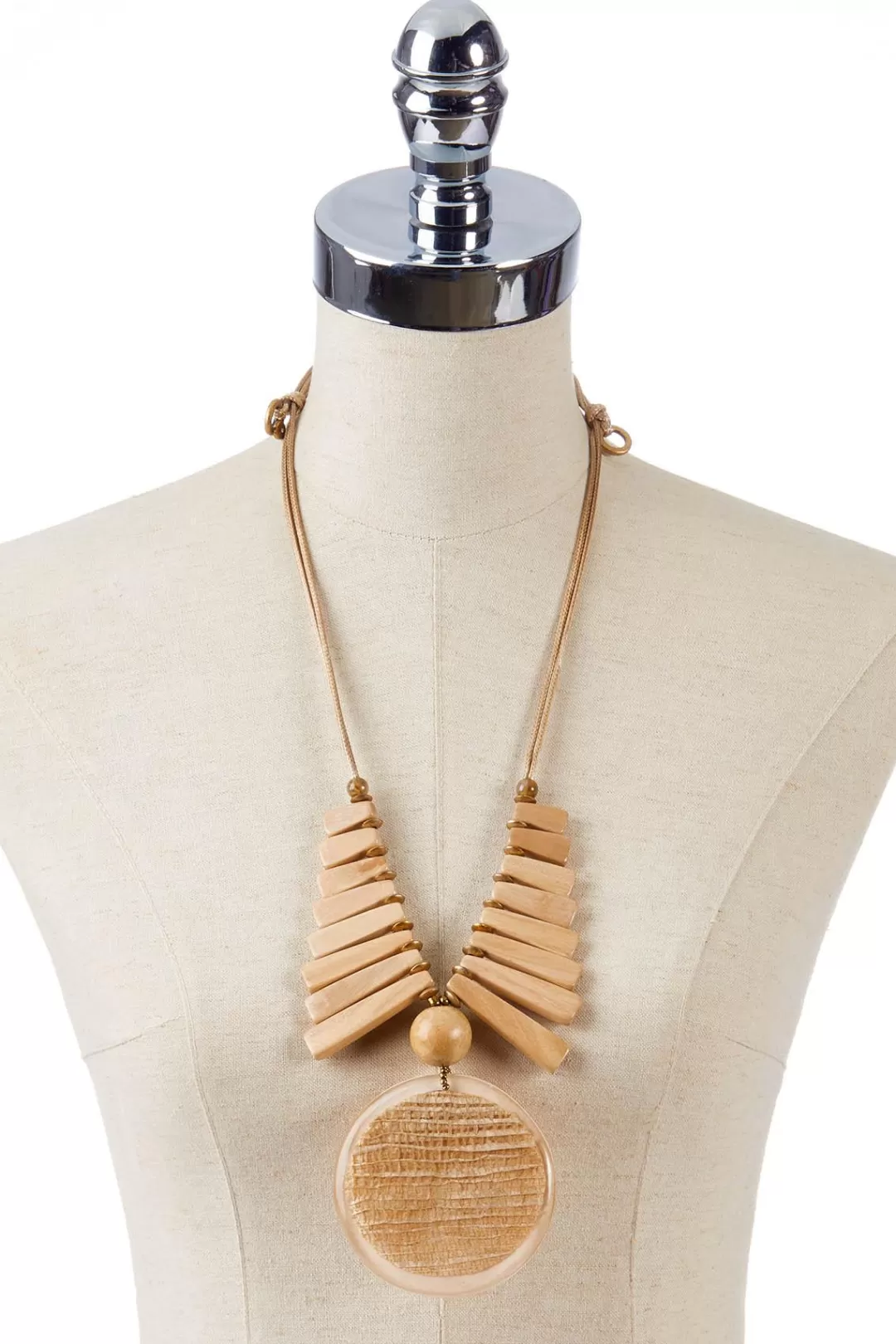 Cato Necklaces | Natural Wood Adjustable Pendant Necklace