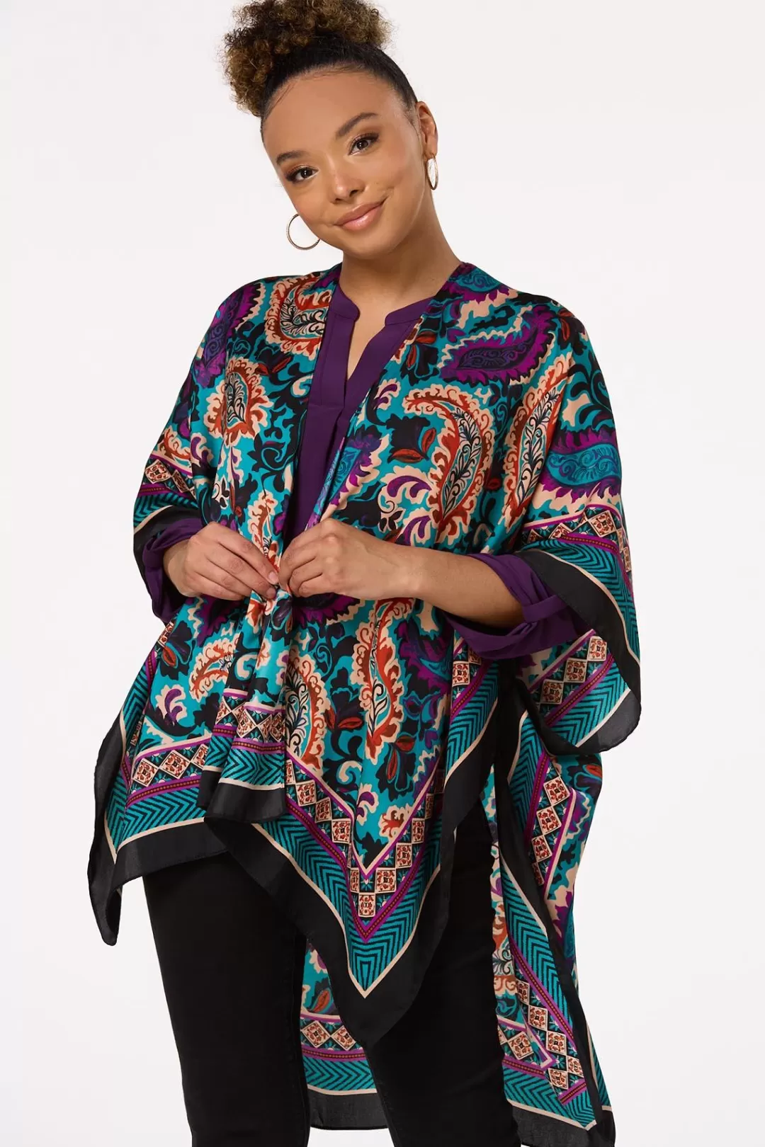 Cato Cover Ups | Tops | Paisley Silky Kimono