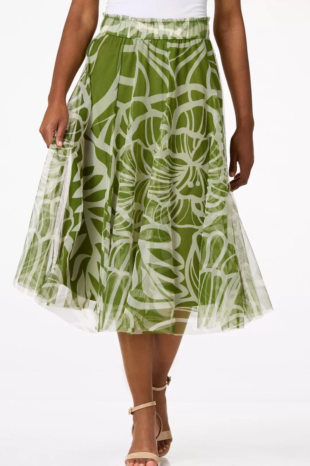 Cato Skirts | Palm Leaf Mesh Skirt