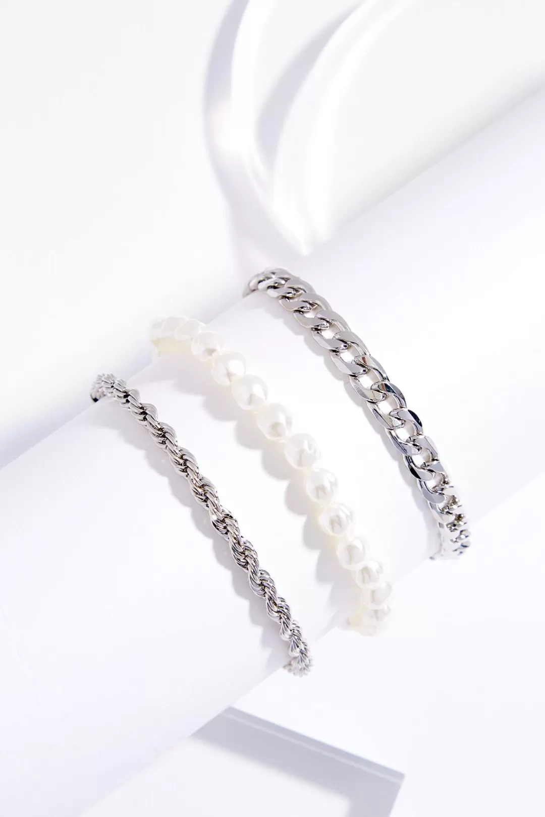 Cato Bracelets | Pearl Chain Bracelet Set