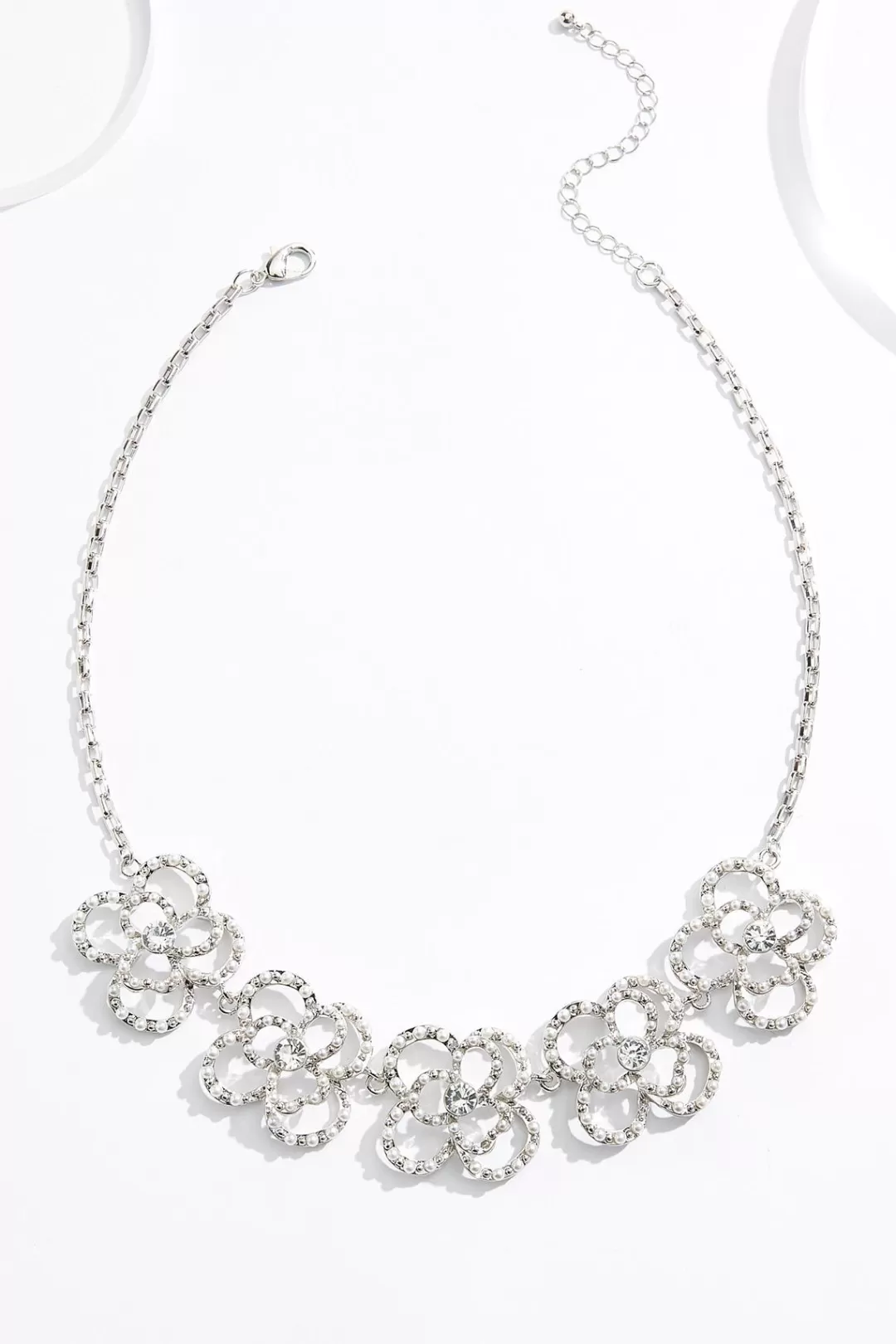 Cato Necklaces | Pearl Lined Flower Short Necklace