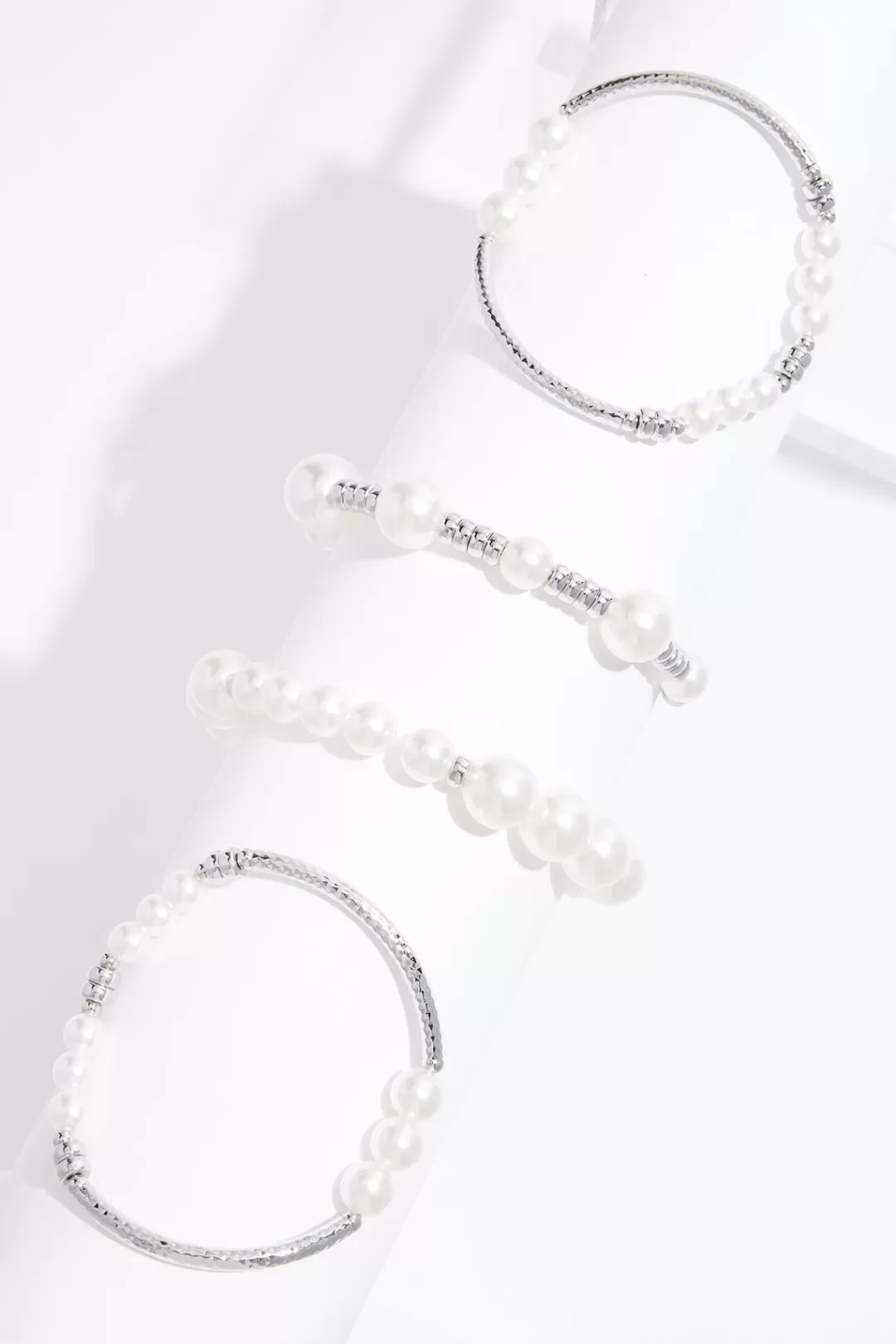 Cato Bracelets | Pearl Link Stretch Bracelet Set