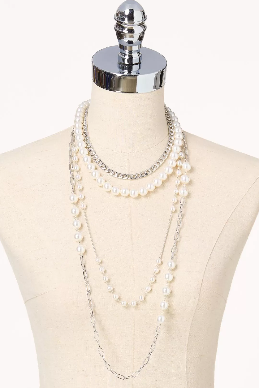 Cato Necklaces | Pearl Multi Layered Long Necklace