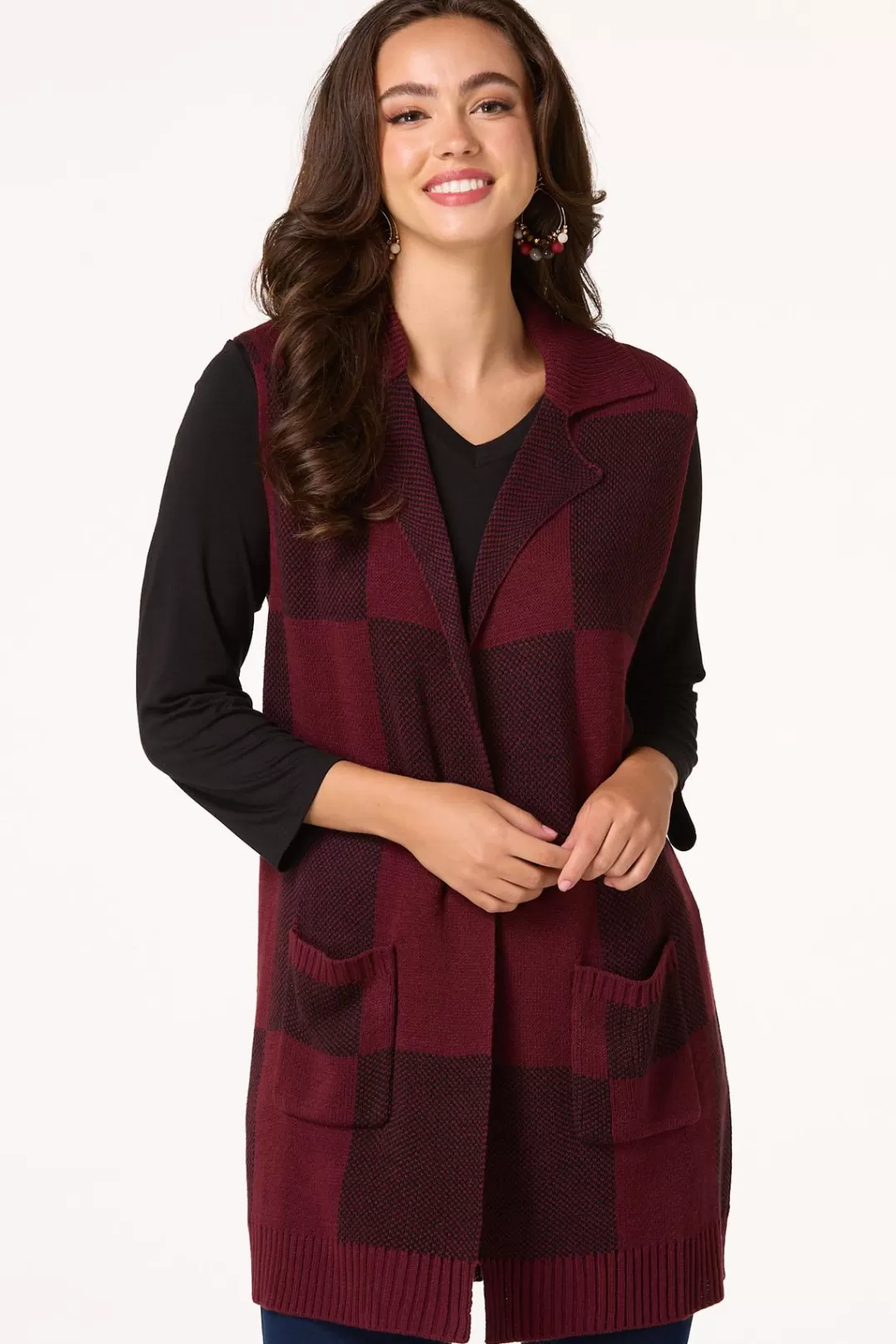 Cato Sweaters | Plaid Sweater Vest Tunic