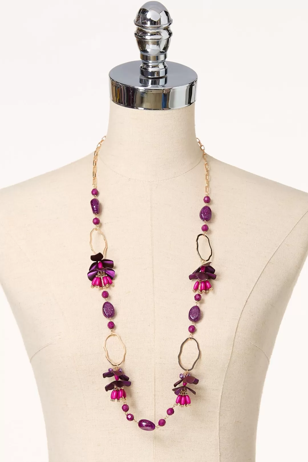 Cato Sets | Necklaces | Purple Petal Long Necklace Set